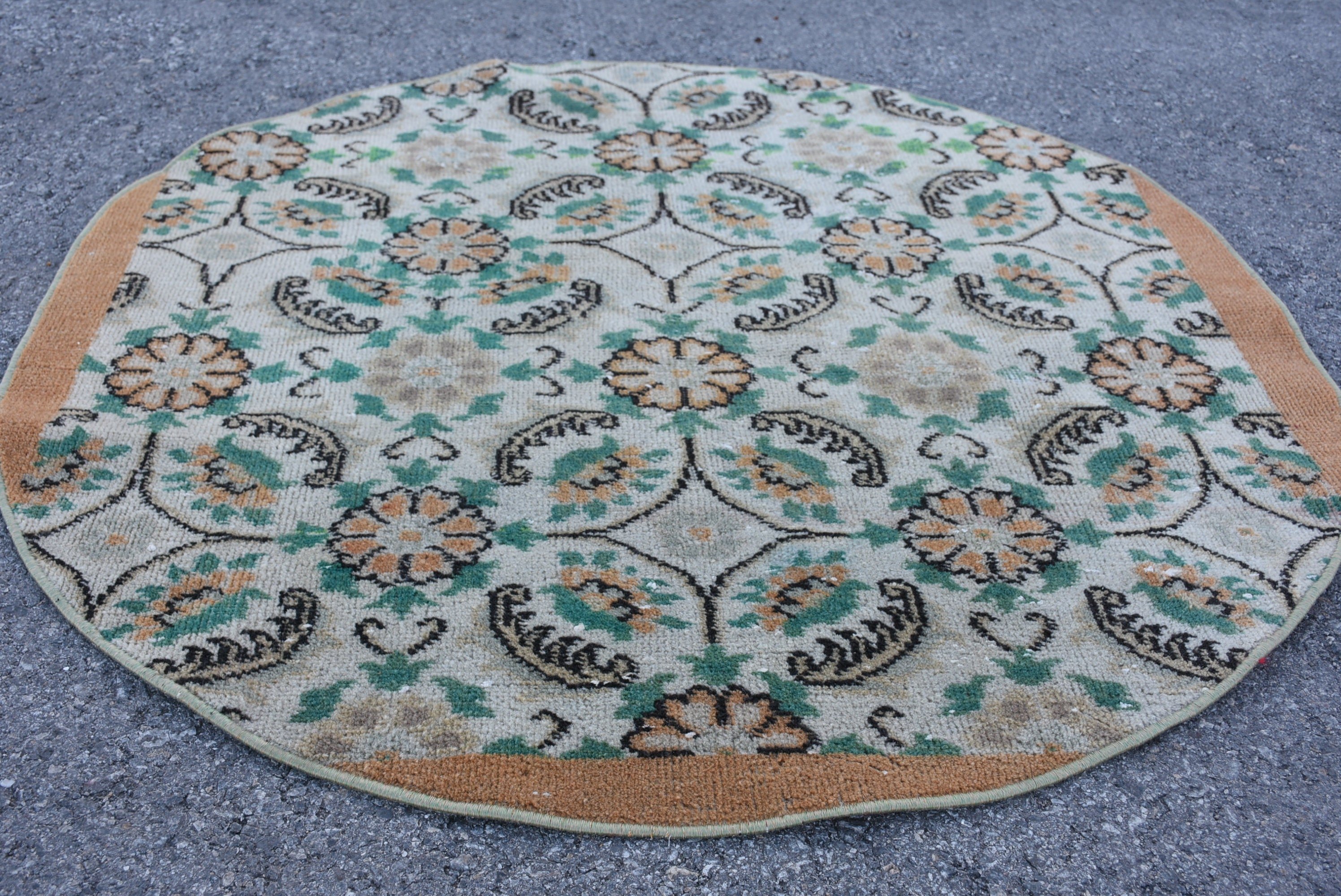 Türk Halısı, Giriş Halısı, Oryantal Halı, 3,5x3,6 ft Küçük Halı, Vintage Halı, Anadolu Halısı, Araba Paspas Halıları, Bej Yün Halılar, Banyo Halısı