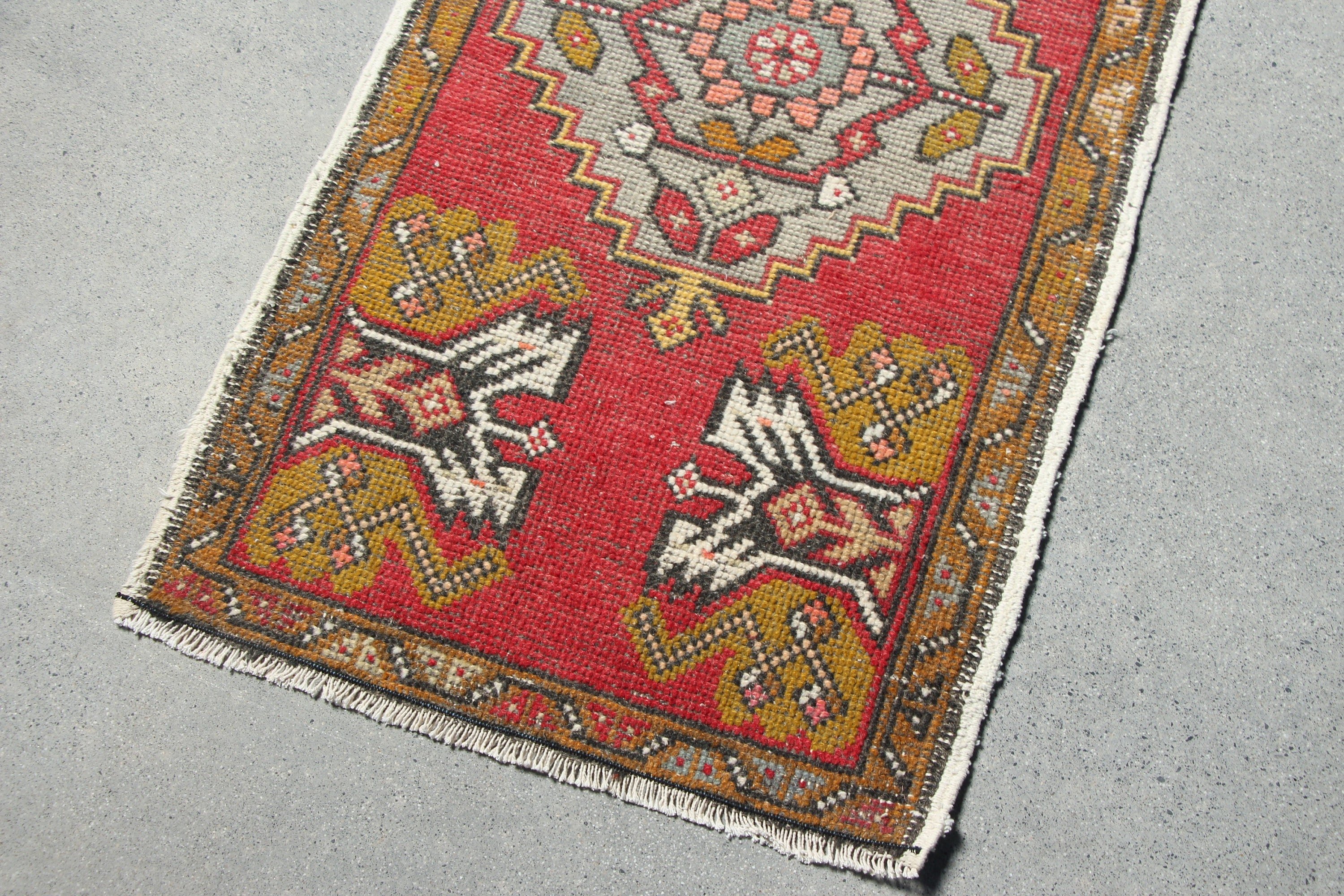 Red Moroccan Rugs, Bathroom Rugs, Tribal Rug, Turkish Rugs, Vintage Rug, Antique Rug, Rugs for Bathroom, 1.9x3.3 ft Small Rug, Kitchen Rug