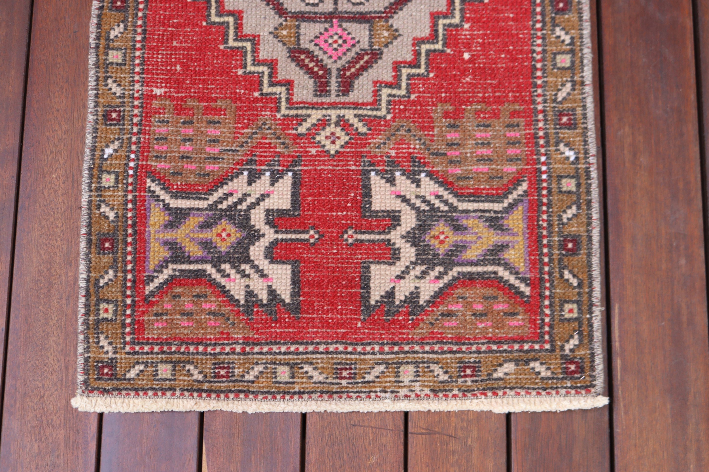 Wall Hanging Rugs, Boho Rug, Small Area Rug, Vintage Rug, Oriental Rug, Red Statement Rugs, 1.6x3.1 ft Small Rug, Turkish Rug, Moroccan Rug