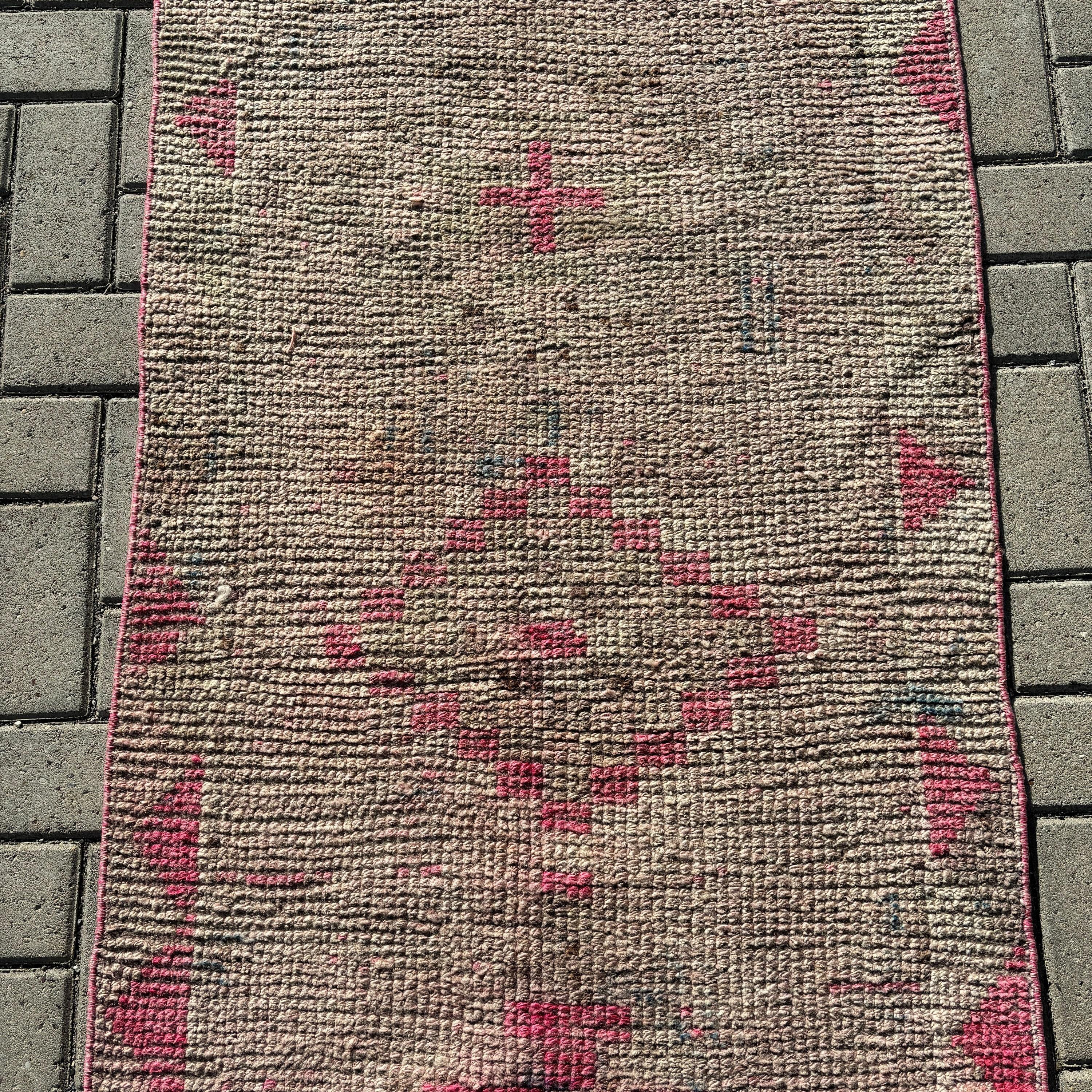 Vintage Runner Rug, Vintage Rug, Beige Geometric Rugs, Turkish Rugs, Boho Rugs, Moroccan Rug, 2.6x8.4 ft Runner Rug