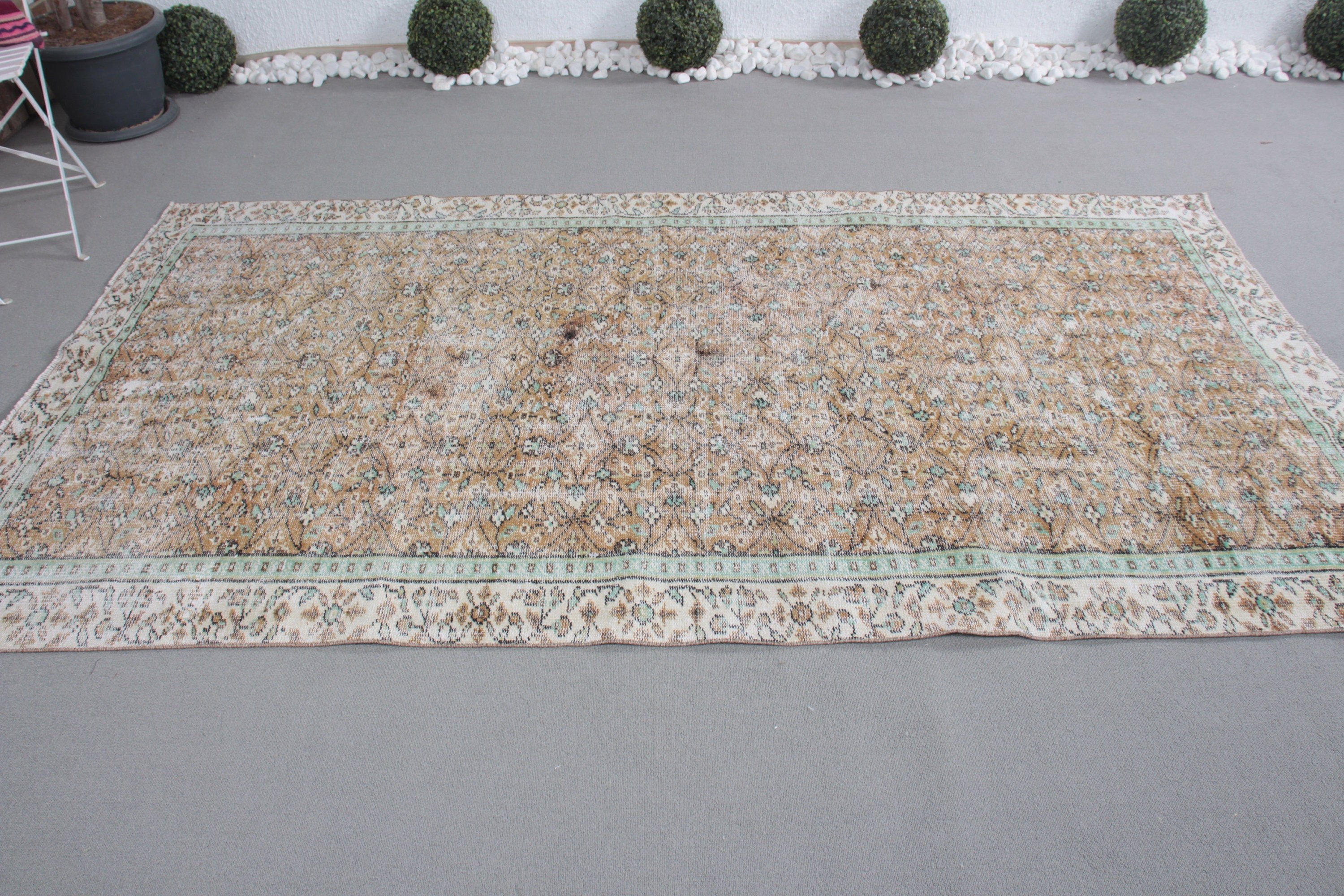 Bej Zemin Halısı, 4,8x8,7 ft Büyük Halılar, Yatak Odası Halıları, Açıklama Halısı, Büyük Boho Halısı, Geometrik Halılar, Türk Halısı, Vintage Halı, Kabile Halısı