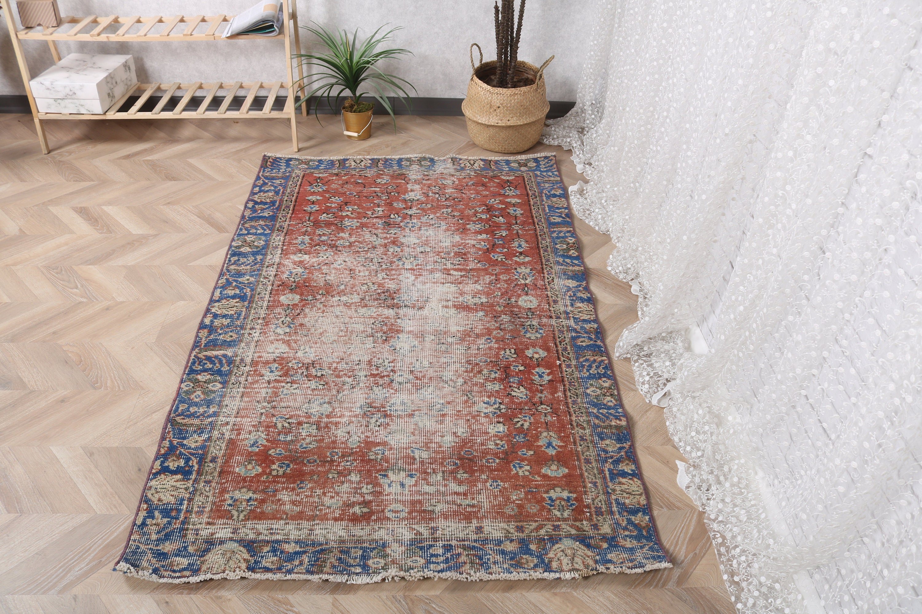 Dekoratif Halılar, Vintage Halılar, Lüks Halılar, Geometrik Halı, Boho Vurgulu Halı, Kırmızı Mutfak Halısı, 3,7x6,1 ft Vurgulu Halılar, Türk Halıları