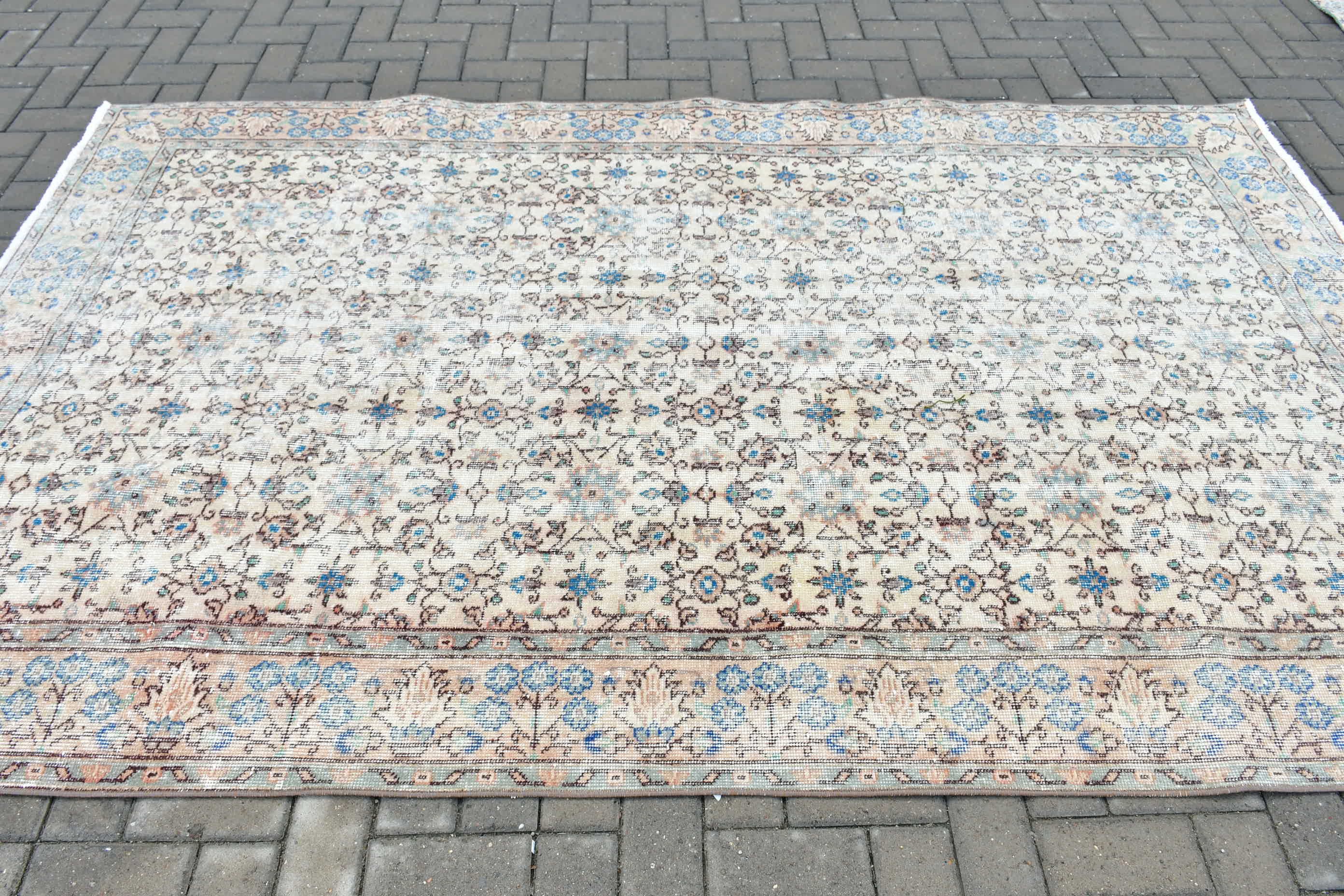 5.4x9 ft Large Rug, Turkish Rug, Dining Room Rug, Vintage Rug, Salon Rug, Wool Rug, Rugs for Dining Room, Oushak Rug, Beige Antique Rug