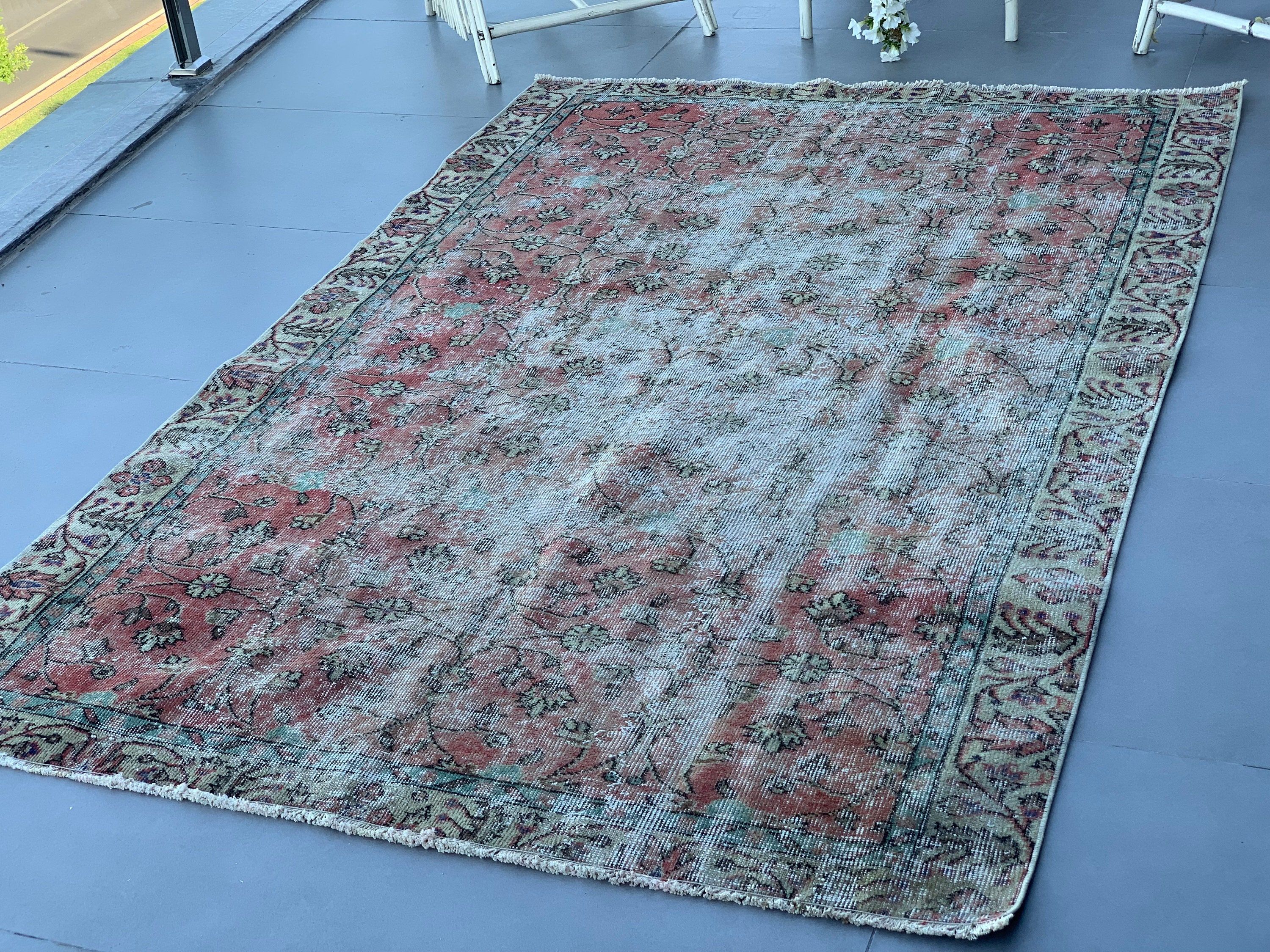 5.3x9.7 ft Large Rug, Dining Room Rug, Turkish Rug, Bright Rug, Kitchen Rugs, Vintage Rug, Bedroom Rug, Red Antique Rug, Anatolian Rugs