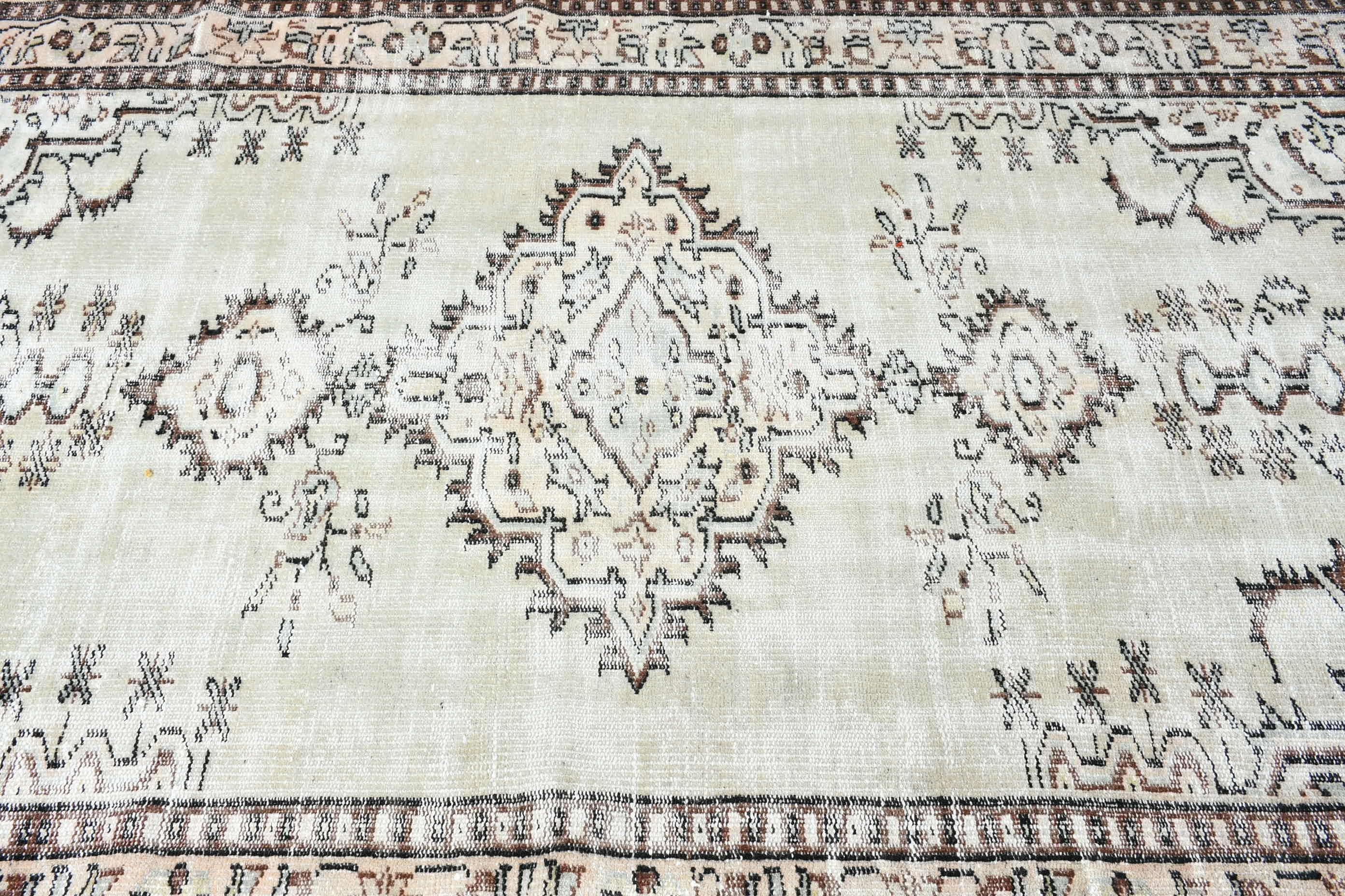 Turkish Rug, 5.7x9.1 ft Large Rugs, Bedroom Rug, Rugs for Salon, Salon Rug, Vintage Rugs, Custom Rugs, Home Decor Rugs, Green Oushak Rug