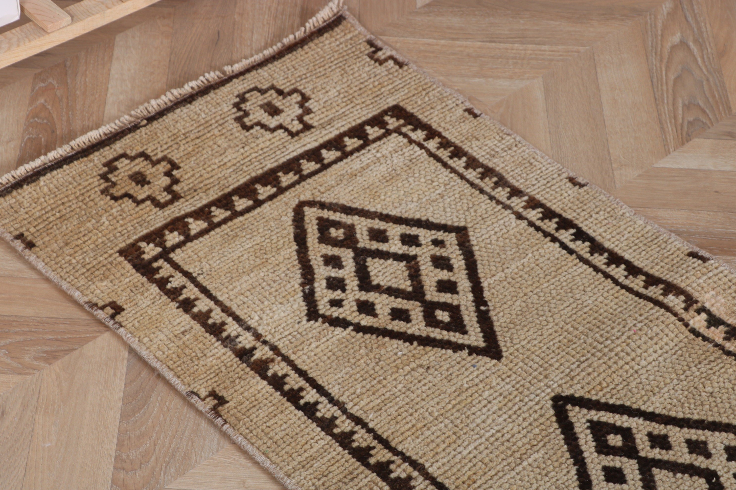 Beige Cool Rug, Anatolian Rugs, Stair Rug, Turkish Rug, Vintage Rug, 1.8x10.4 ft Runner Rugs, Kitchen Rug, Long Runner Rug, Handwoven Rug