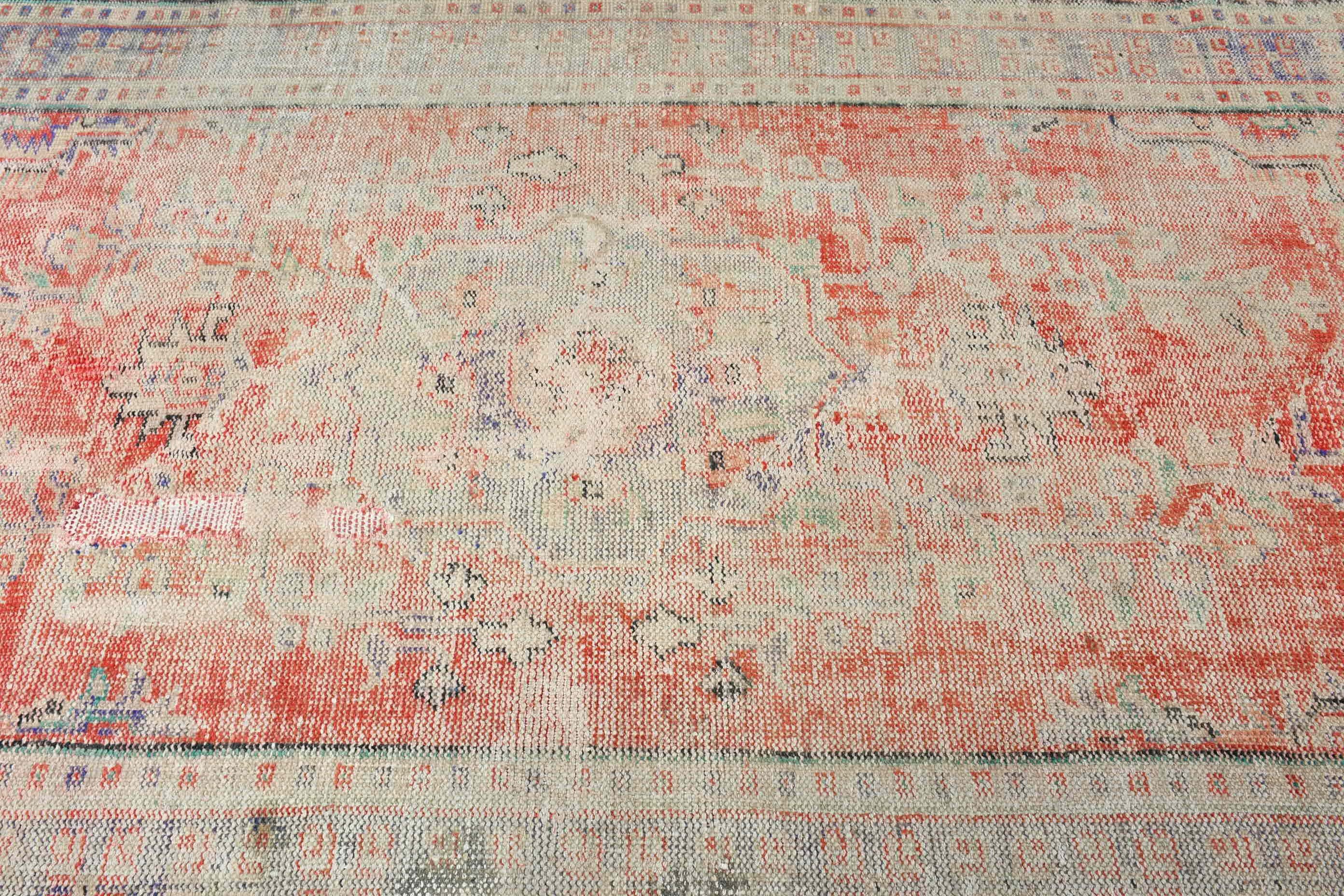 Vintage Dekor Halı, Vintage Halı, Oturma Odası Halısı, Yatak Odası Halısı, Salon Halısı, Kırmızı Ev Dekor Halısı, 5.4x8.7 ft Büyük Halı, Oushak Halıları, Türk Halısı