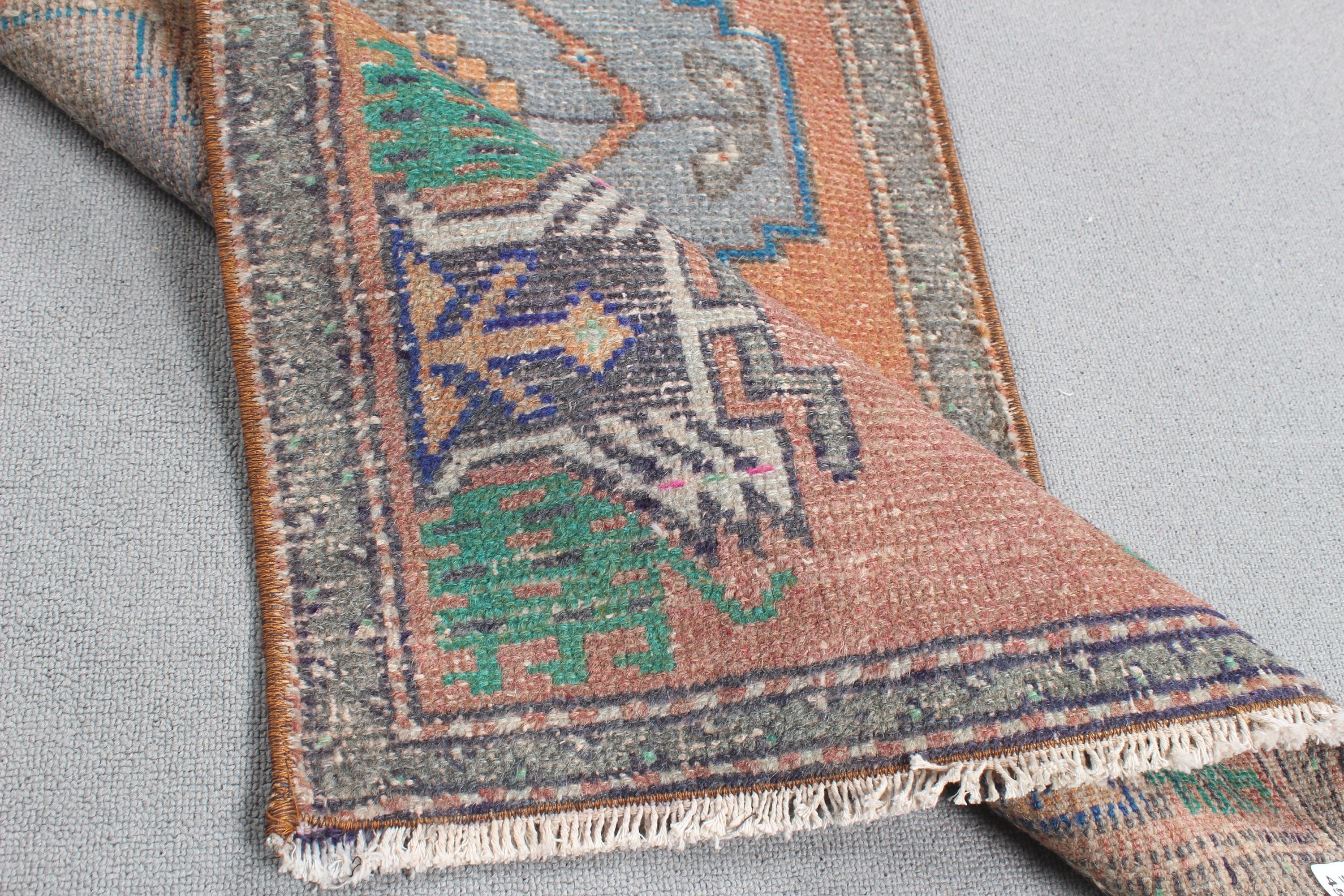 Vintage Rugs, Modern Rug, Bathroom Rugs, Small Vintage Rug, Blue Neutral Rugs, Turkish Rugs, 1.9x3.4 ft Small Rug, Antique Rugs, Tribal Rug