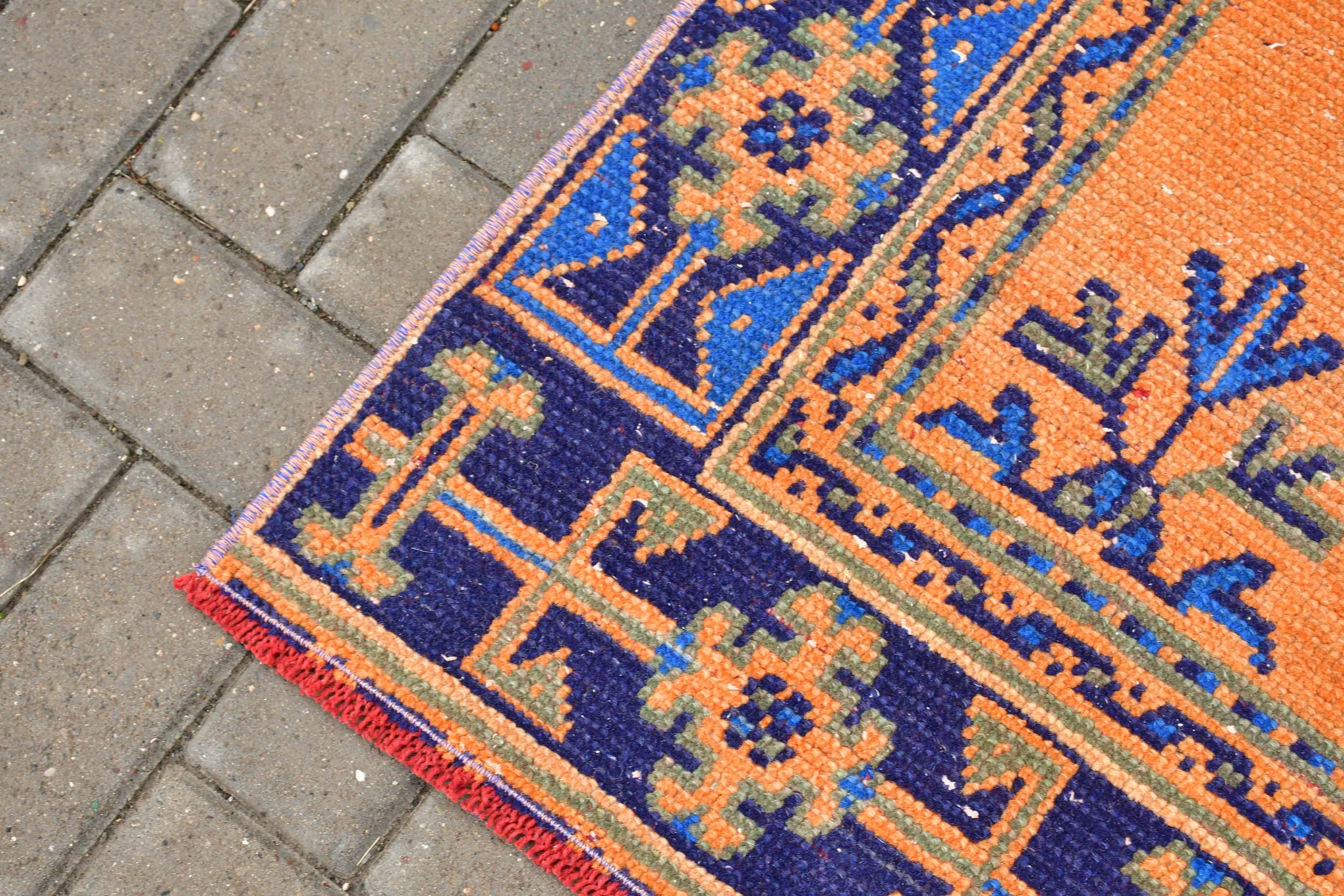 Vintage Halılar, Koridor Halısı, Türk Halısı, Yer Halıları, Koridor Halıları, Mutfak Halısı, 4.2x11.5 ft Runner Halısı, Turuncu Oushak Halıları, Sanat Halısı