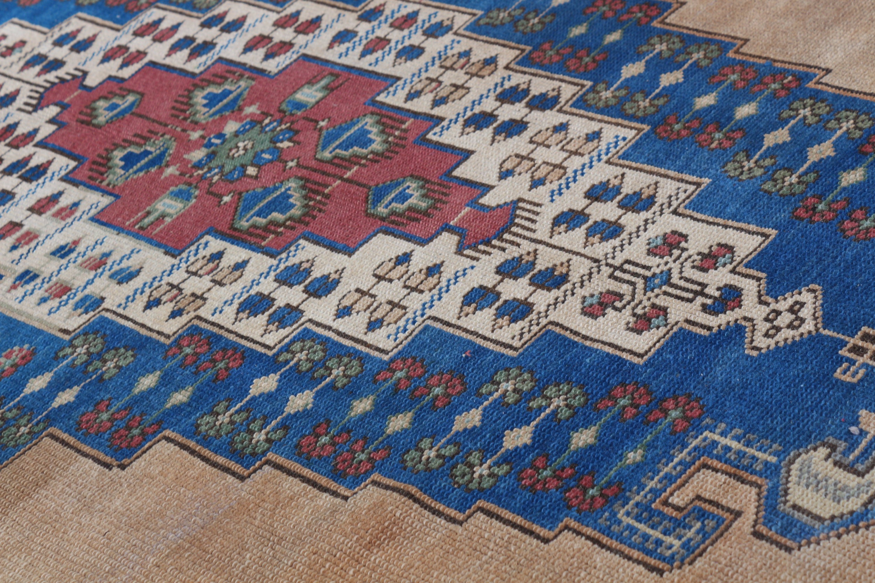 4.8x8.8 ft Large Rug, Turkish Rug, Blue Moroccan Rugs, Natural Rug, Vintage Rugs, Oriental Rugs, Salon Rug, Bedroom Rugs