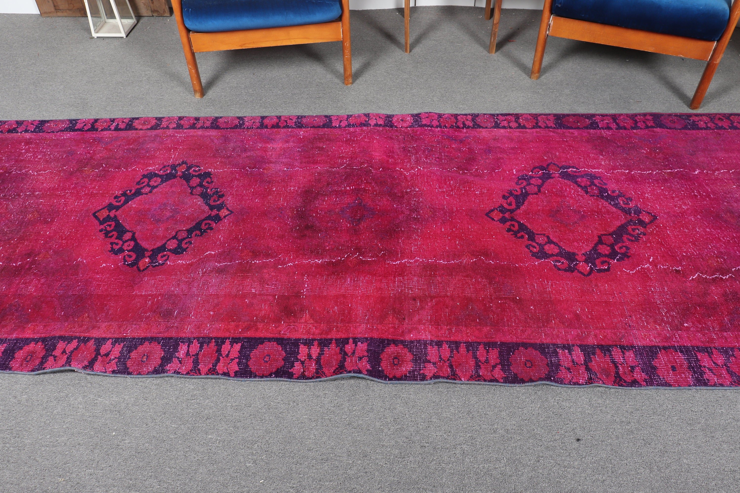 Pink Oushak Rugs, Antique Rug, Corridor Rug, Office Rug, Turkish Rugs, Home Decor Rugs, Vintage Rug, 4x12.2 ft Runner Rug, Hallway Rug