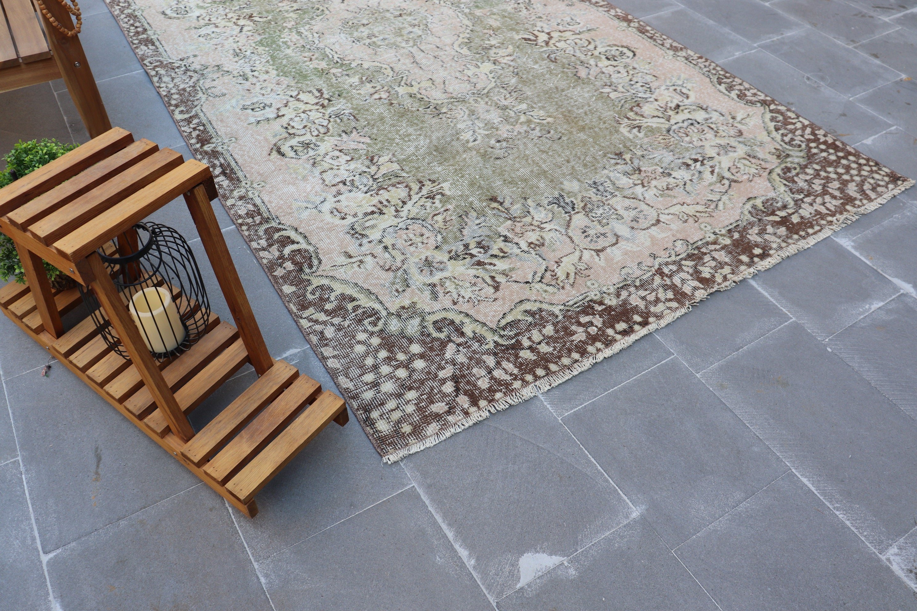 Living Room Rug, Oriental Rug, Bedroom Rug, Wool Rugs, Vintage Rug, Rugs for Salon, Brown Wool Rug, Turkish Rug, 5.2x9.3 ft Large Rug