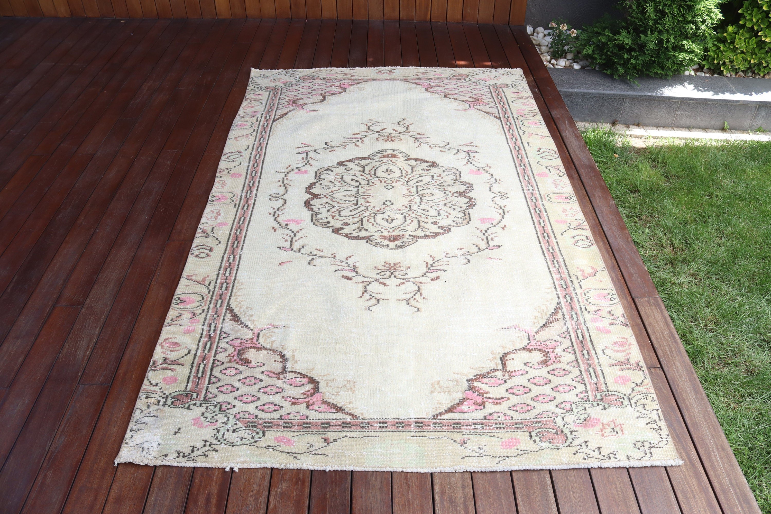 Oturma Odası Halıları, Boho Bölge Halıları, Kahverengi Oryantal Halı, Aztek Halısı, Nötr Halılar, Vintage Halı, Oryantal Halı, Türk Halısı, 4,4x7,4 ft Alan Halıları