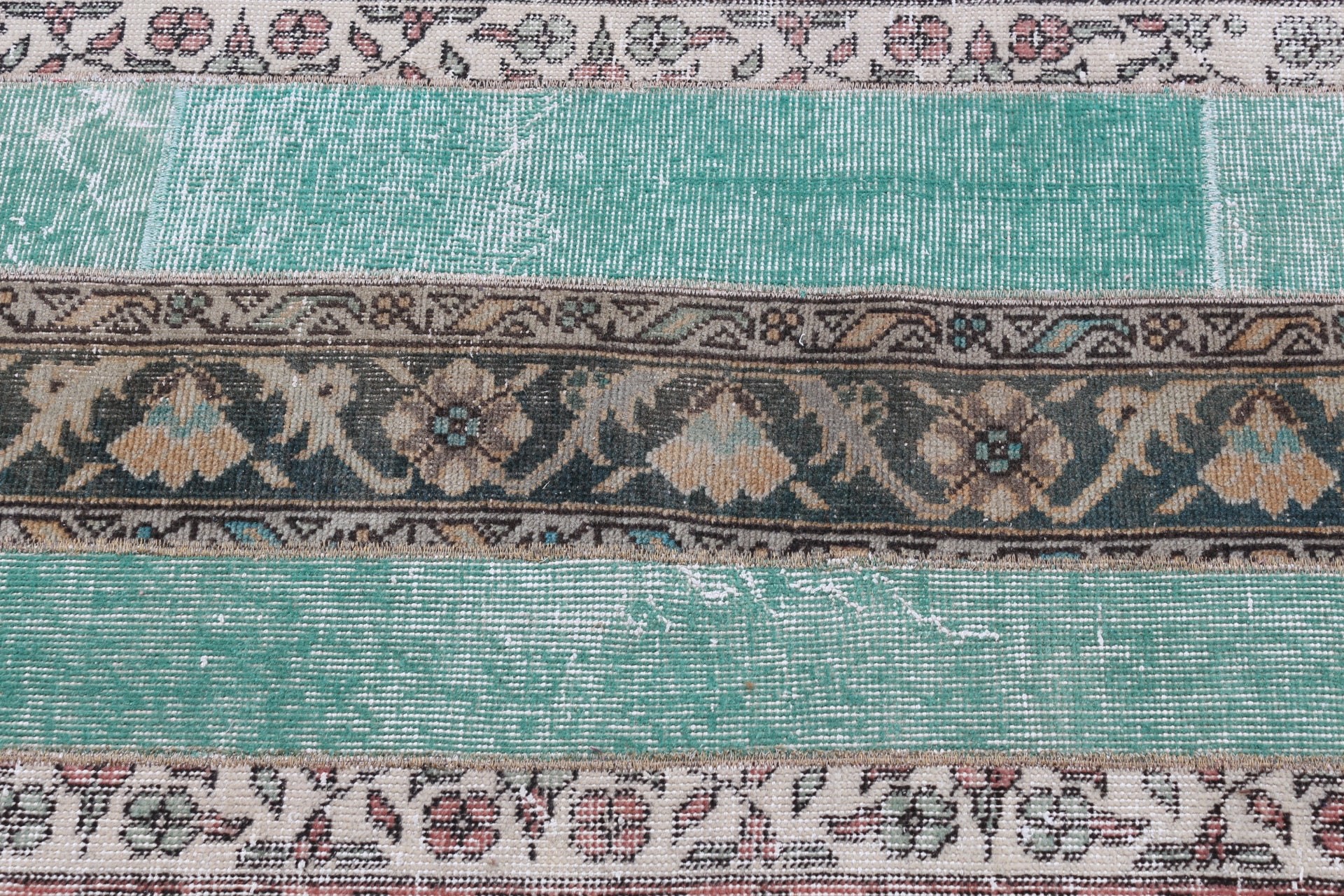 Rugs for Corridor, Pale Rug, Vintage Rug, Green Bedroom Rug, Home Decor Rug, 2.3x7.5 ft Runner Rug, Corridor Rugs, Turkish Rug, Kitchen Rug