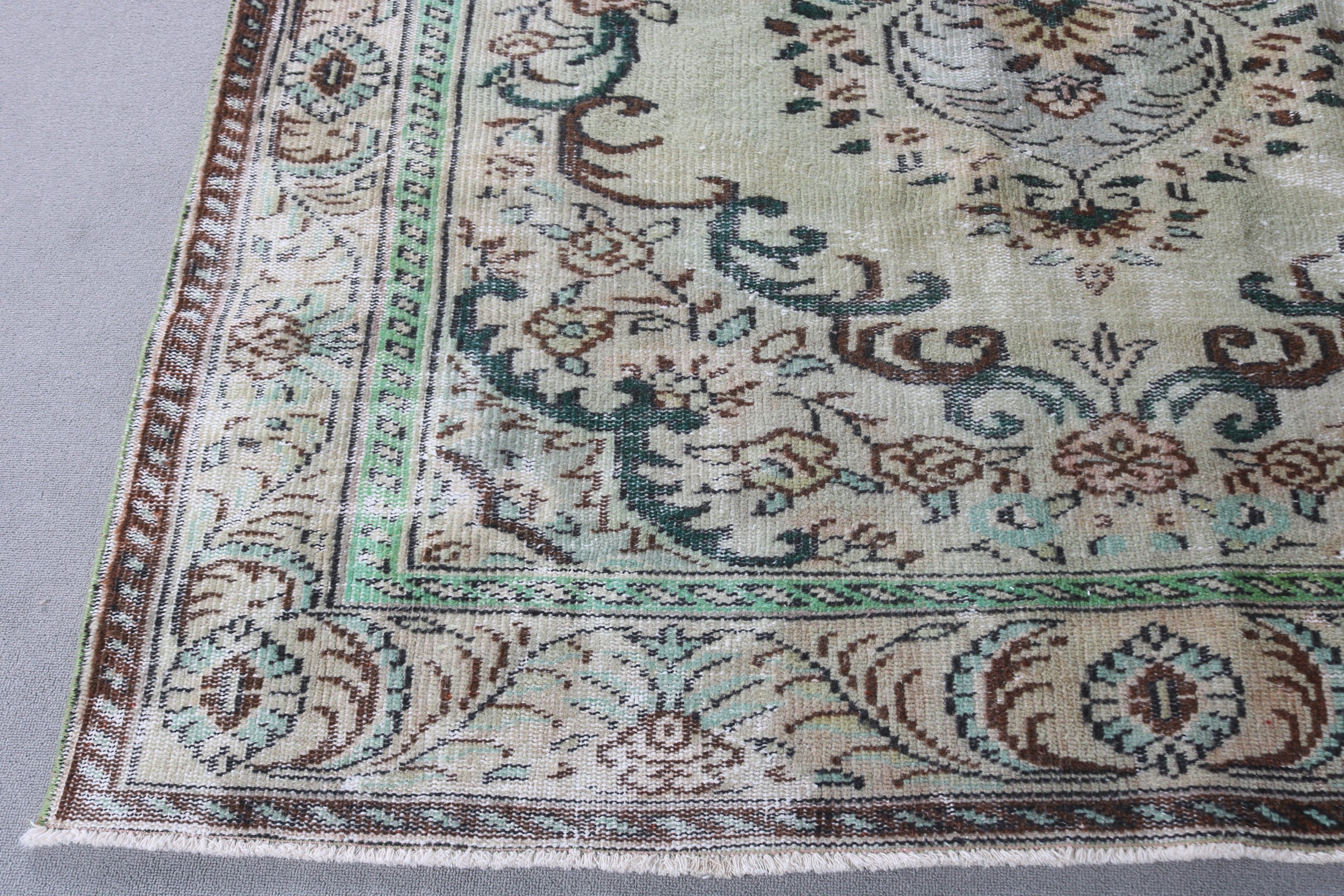 Oturma Odası Halıları, Yemek Odası Halısı, Vintage Halılar, Türk Halısı, Yeşil Fas Halısı, Oryantal Halılar, 5.8x9.4 ft Büyük Halılar, Anadolu Halıları