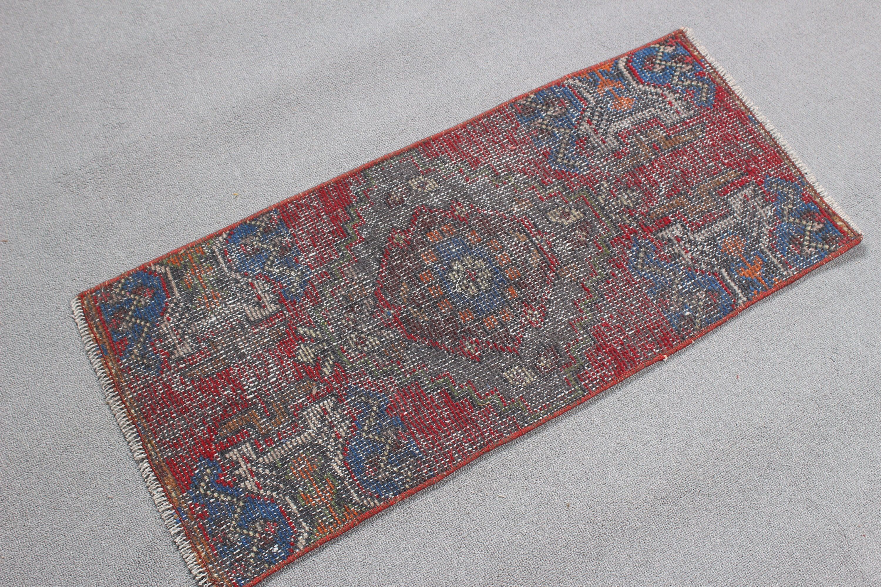 Vintage Rug, Rugs for Entry, Car Mat Rugs, Red Anatolian Rug, Turkish Rugs, Luxury Rugs, Wall Hanging Rug, Boho Rugs, 1.3x3 ft Small Rug