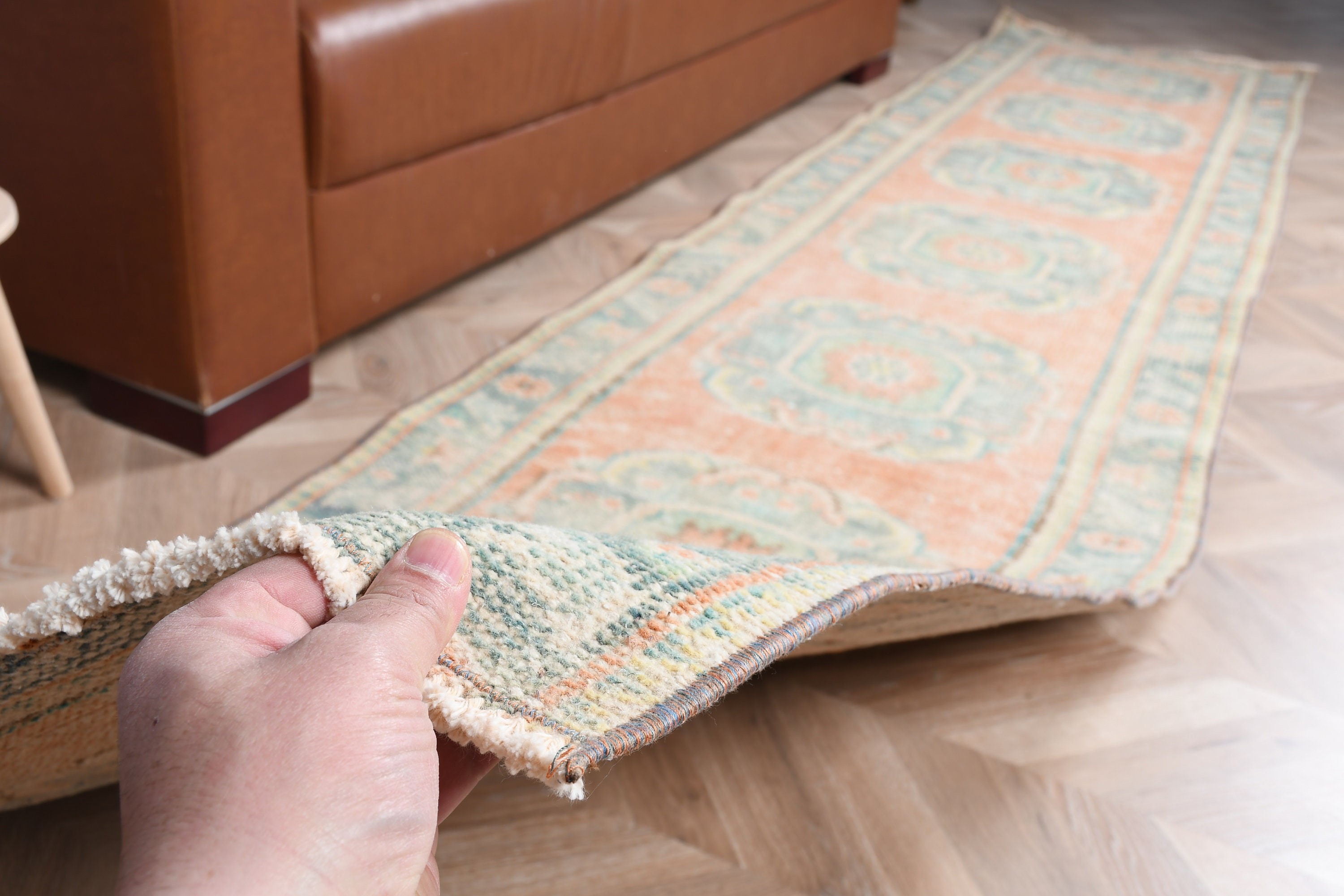 Kitchen Rug, Orange Moroccan Rugs, Vintage Rug, Antique Rug, Stair Rugs, 2.4x11 ft Runner Rug, Turkish Rug, Cool Rugs, Rugs for Hallway