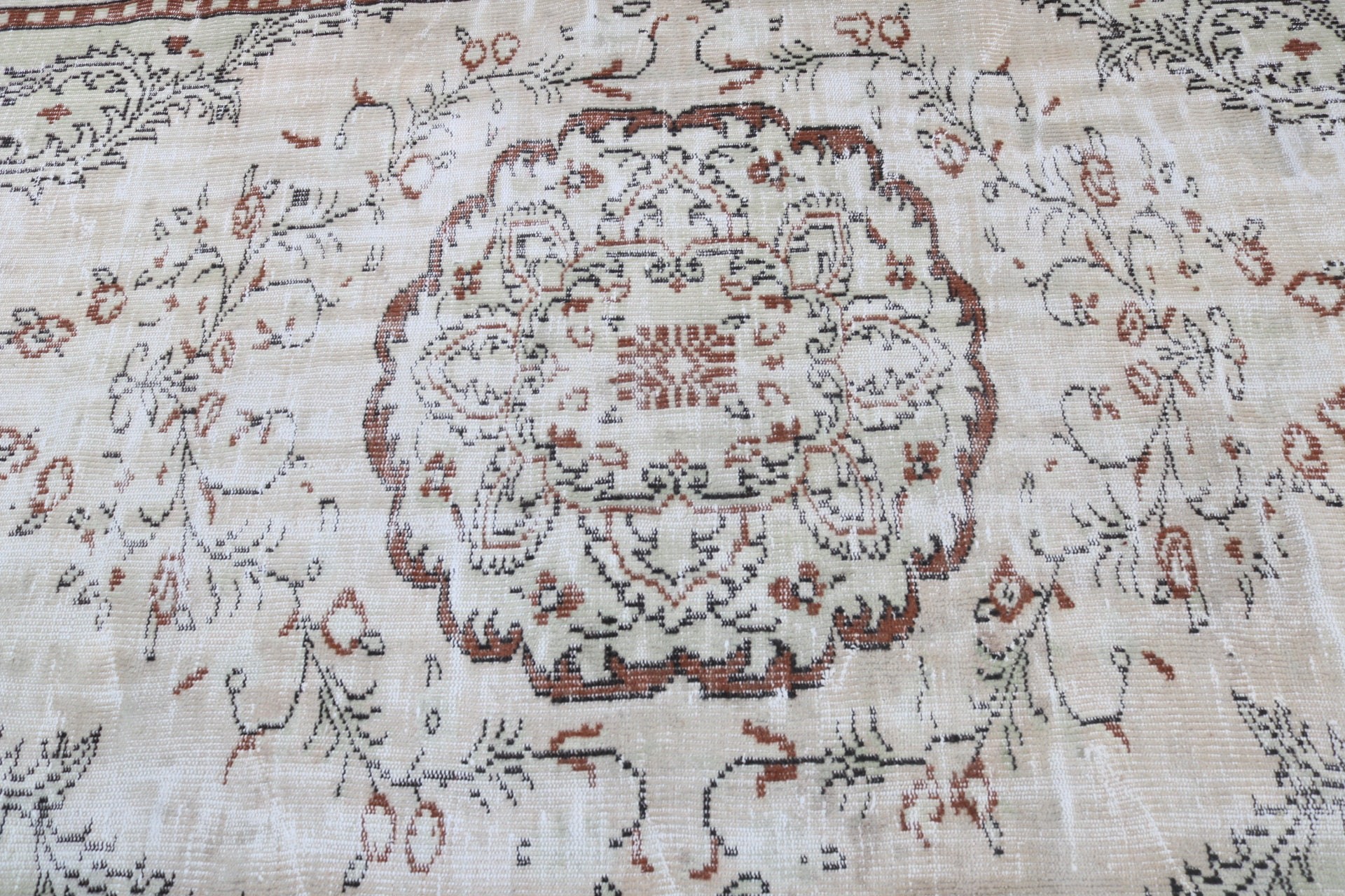 El Dokuma Halı, 5.2x9.2 ft Büyük Halı, Yemek Odası Halısı, Vintage Halı, Ev Dekor Halısı, Türk Halıları, Büyük Vintage Halı, Bej Lüks Halılar