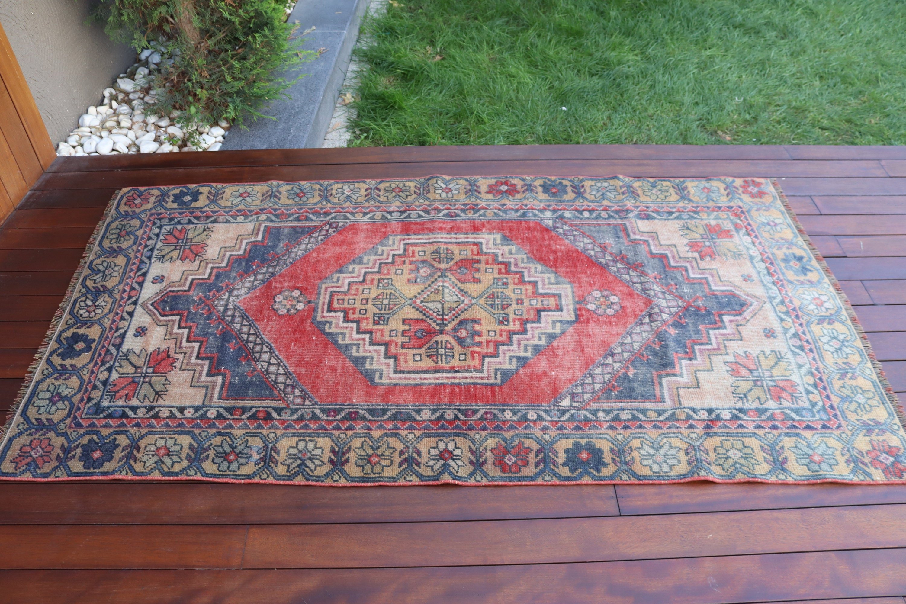 Mavi Havalı Halılar, Giriş Halıları, Etnik Halı, Mutfak Halıları, Türk Halıları, Vintage Halı, Dekoratif Halılar, Oryantal Halılar, 3,5x6,4 ft Vurgulu Halılar