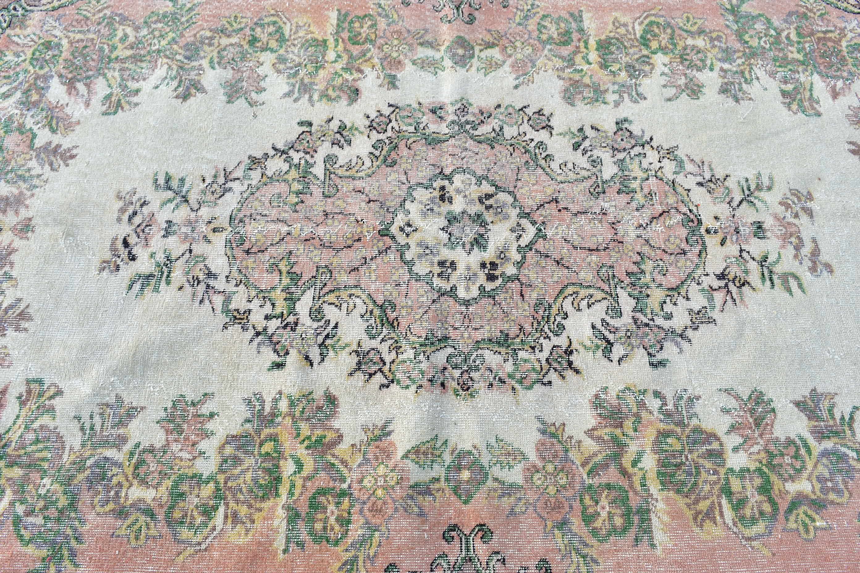 Turkish Rug, Oriental Rug, Vintage Rugs, Bedroom Rug, Living Room Rug, Pink Anatolian Rugs, Cute Rugs, Antique Rug, 5.2x8.5 ft Large Rug