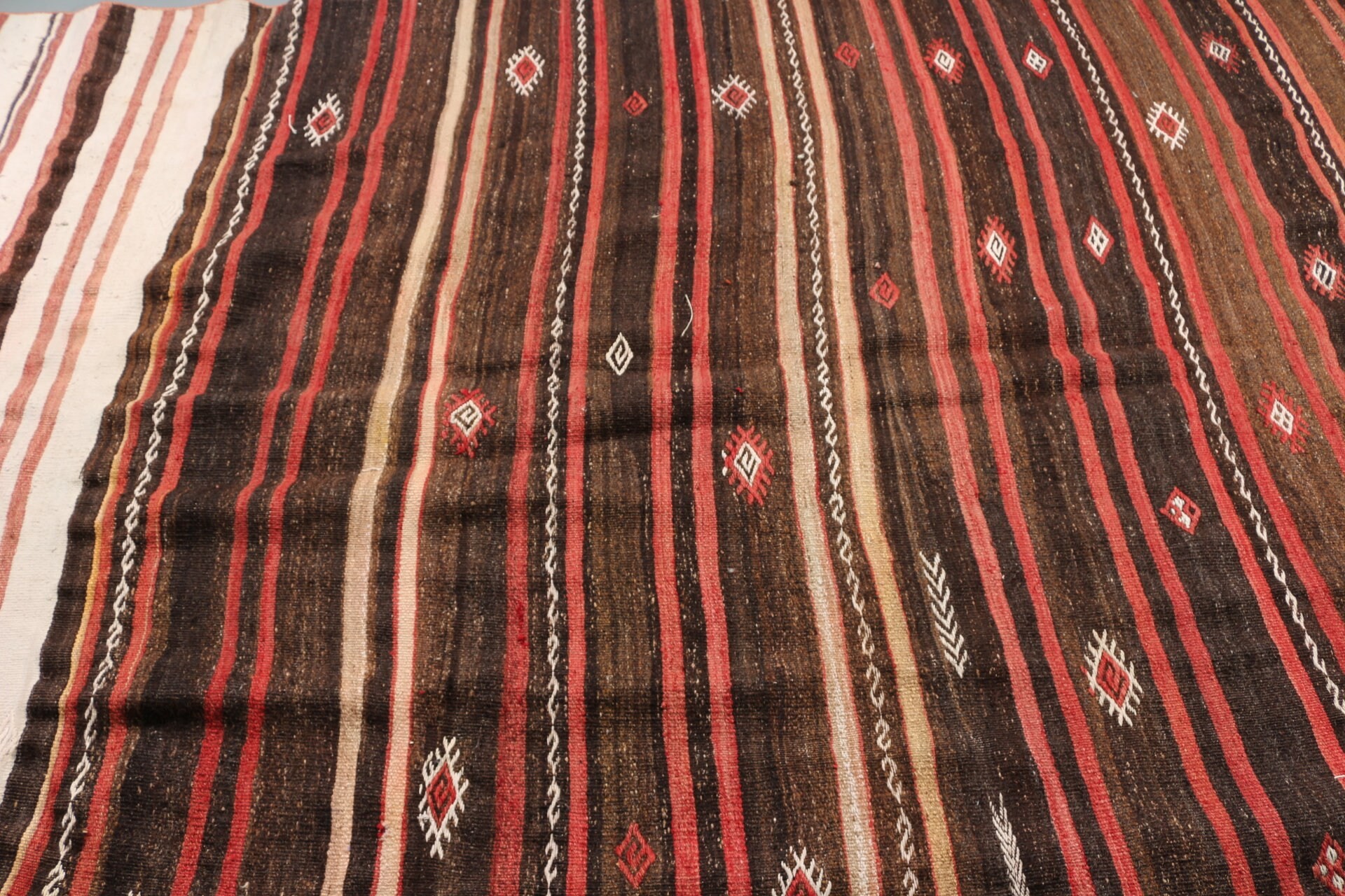 Kilim, Türk Halısı, 5.7x11.2 ft Büyük Halı, Oturma Odası Halısı, Vintage Halı, Bej Yün Halılar, Anadolu Halısı, Retro Halı, Oushak Halısı, Yatak Odası Halısı