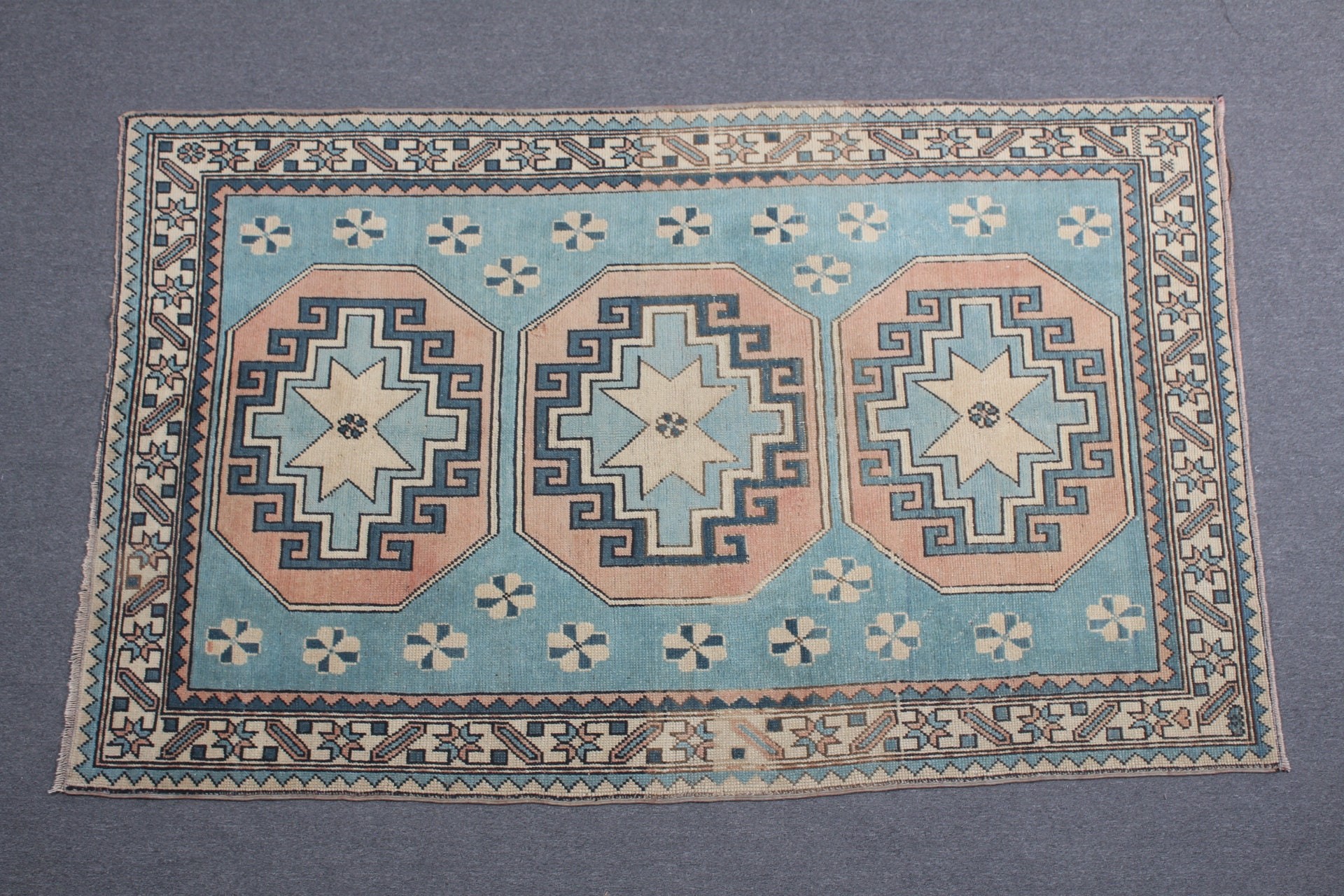 Ethnic Rug, Kitchen Rug, Vintage Rugs, Rugs for Area, Turkish Rug, 4.3x7 ft Area Rug, Vintage Decor Rugs, Anatolian Rugs, Blue Bedroom Rugs