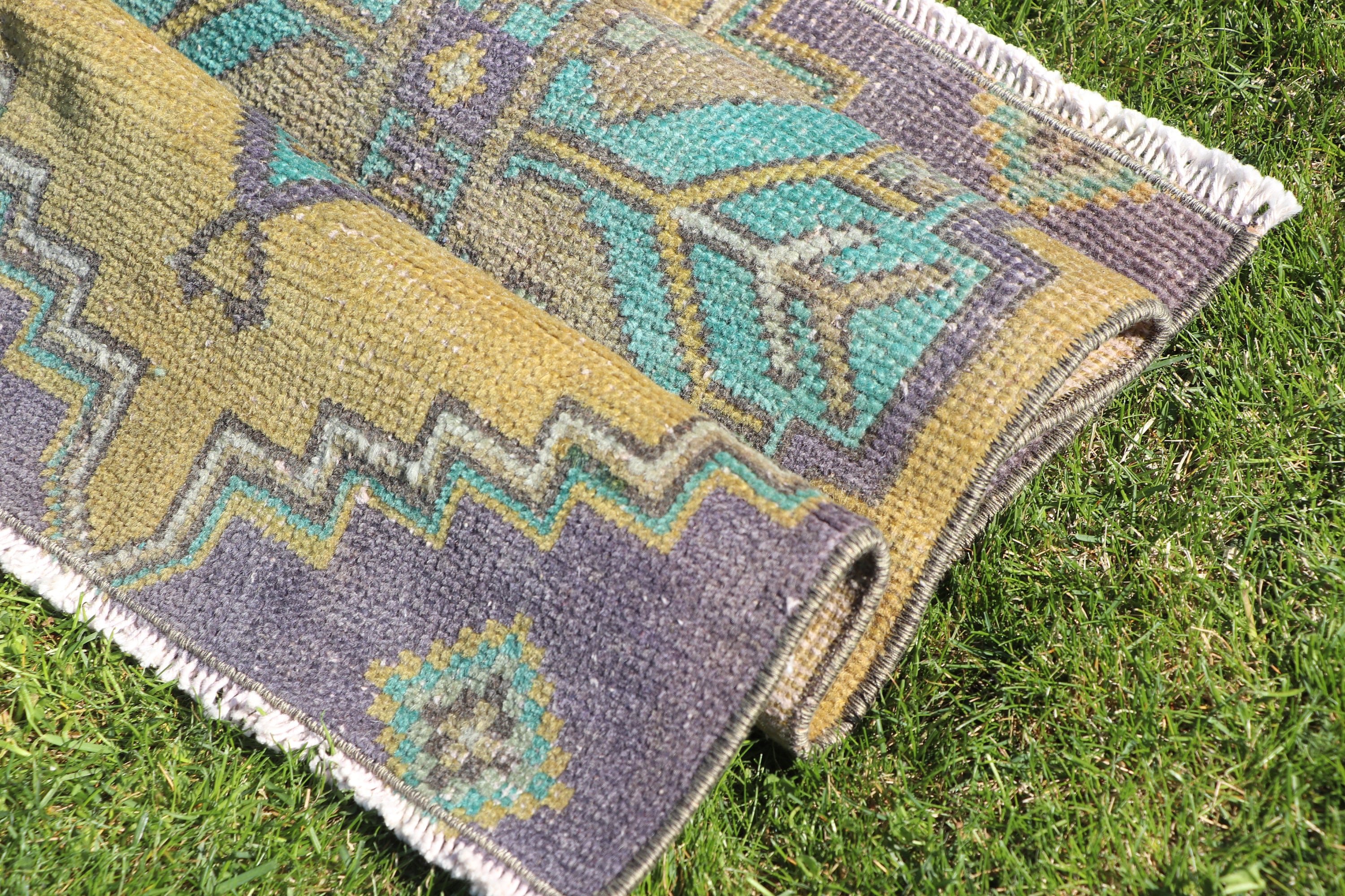 Boho Halı, Araba Paspas Halısı, Türk Halısı, Vintage Halılar, El Dokuma Halı, Sarı El Dokuma Halılar, 1.5x2.5 ft Küçük Halılar, Çocuk Halıları, Düz Dokuma Halılar