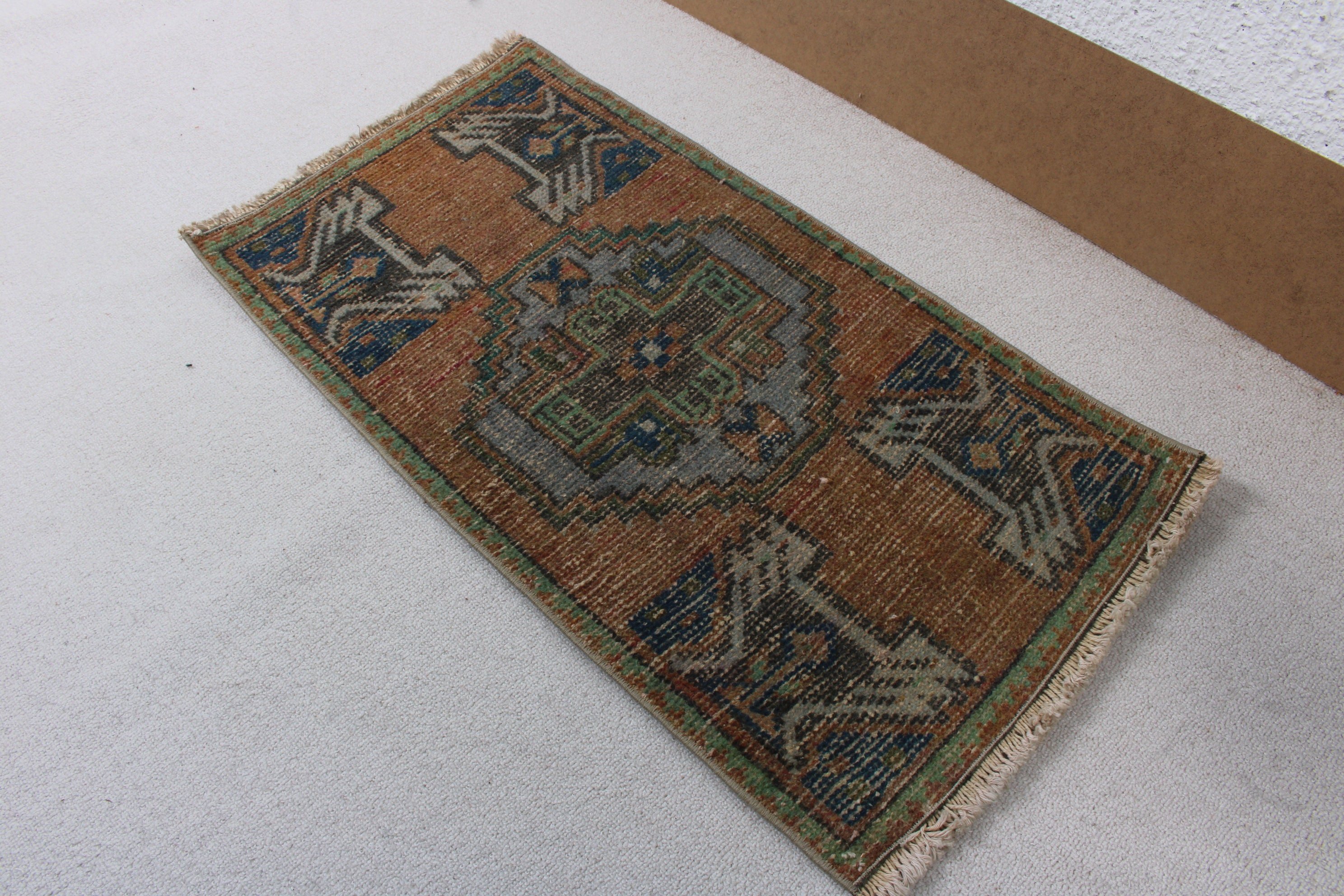 Turkish Rug, Small Area Rug, Home Decor Rugs, Organic Rug, Door Mat Rugs, Brown Bedroom Rugs, 1.5x2.9 ft Small Rugs, Vintage Rug, Floor Rug