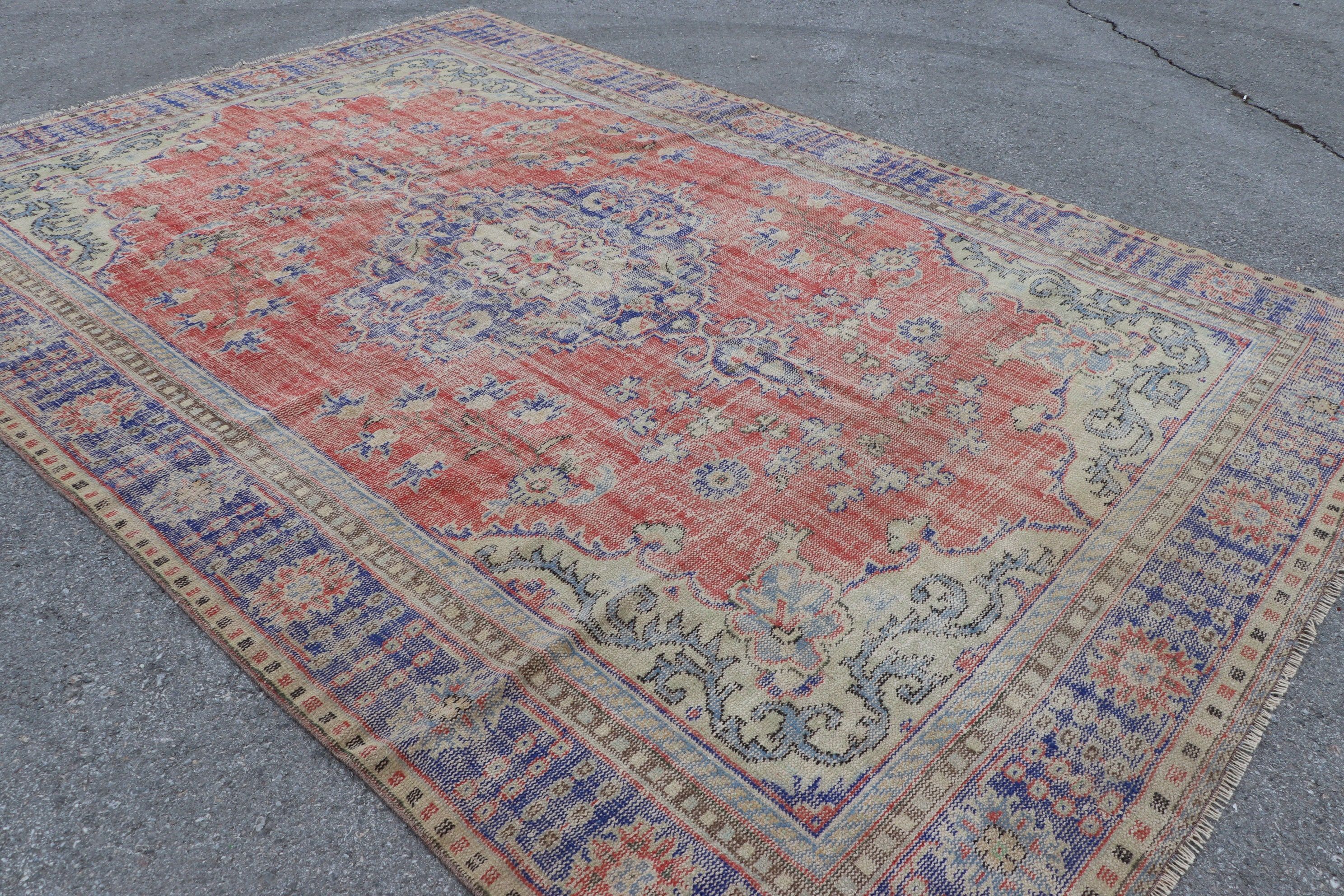 Turkish Rug, Vintage Rugs, Salon Rug, Dining Room Rugs, Home Decor Rug, Handwoven Rug, Oushak Rug, Red  8.2x12 ft Oversize Rug