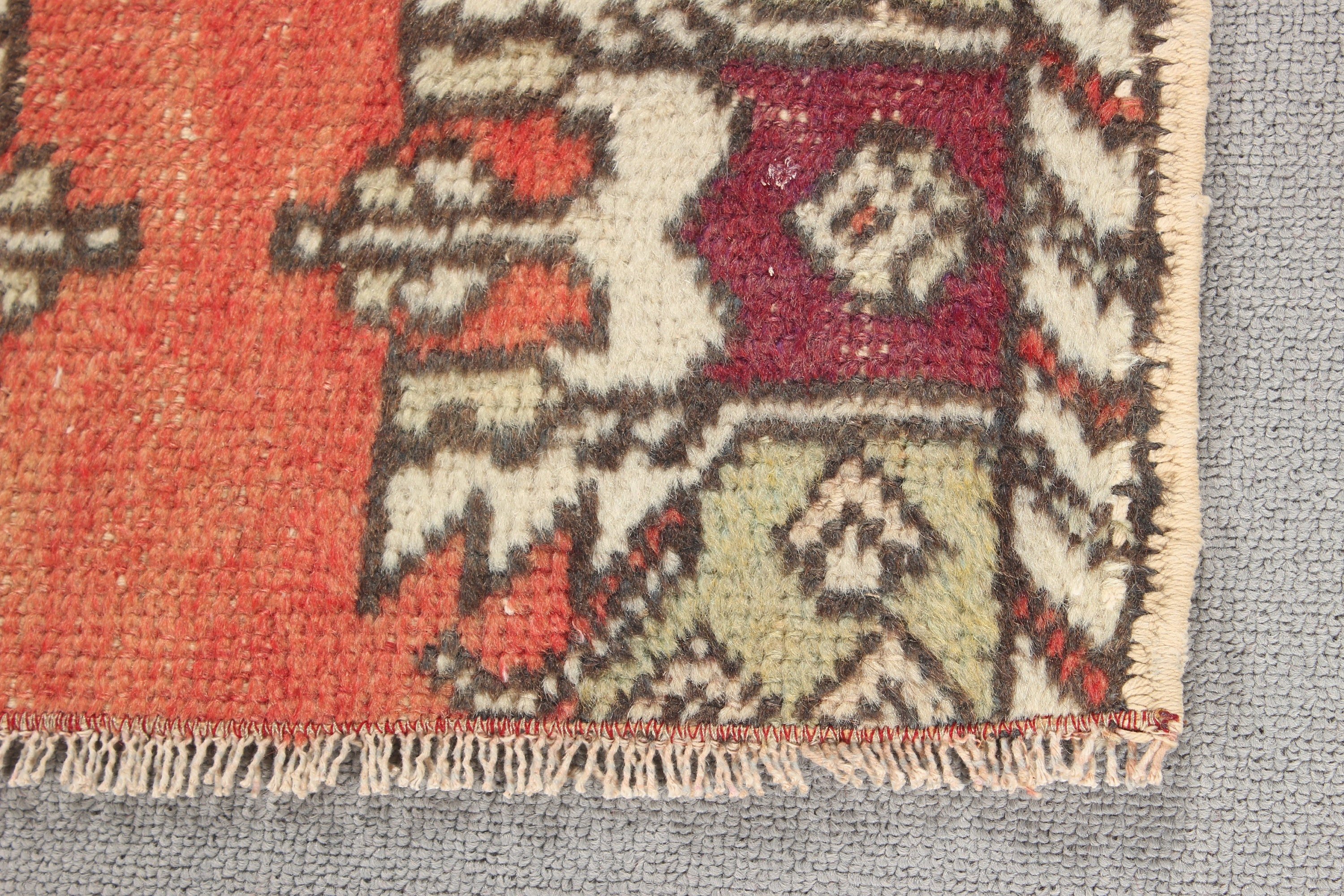 Wool Rug, Home Decor Rugs, Door Mat Rug, Vintage Rugs, Turkish Rugs, Small Boho Rugs, Modern Rugs, Red Anatolian Rugs, 1.5x2.5 ft Small Rug