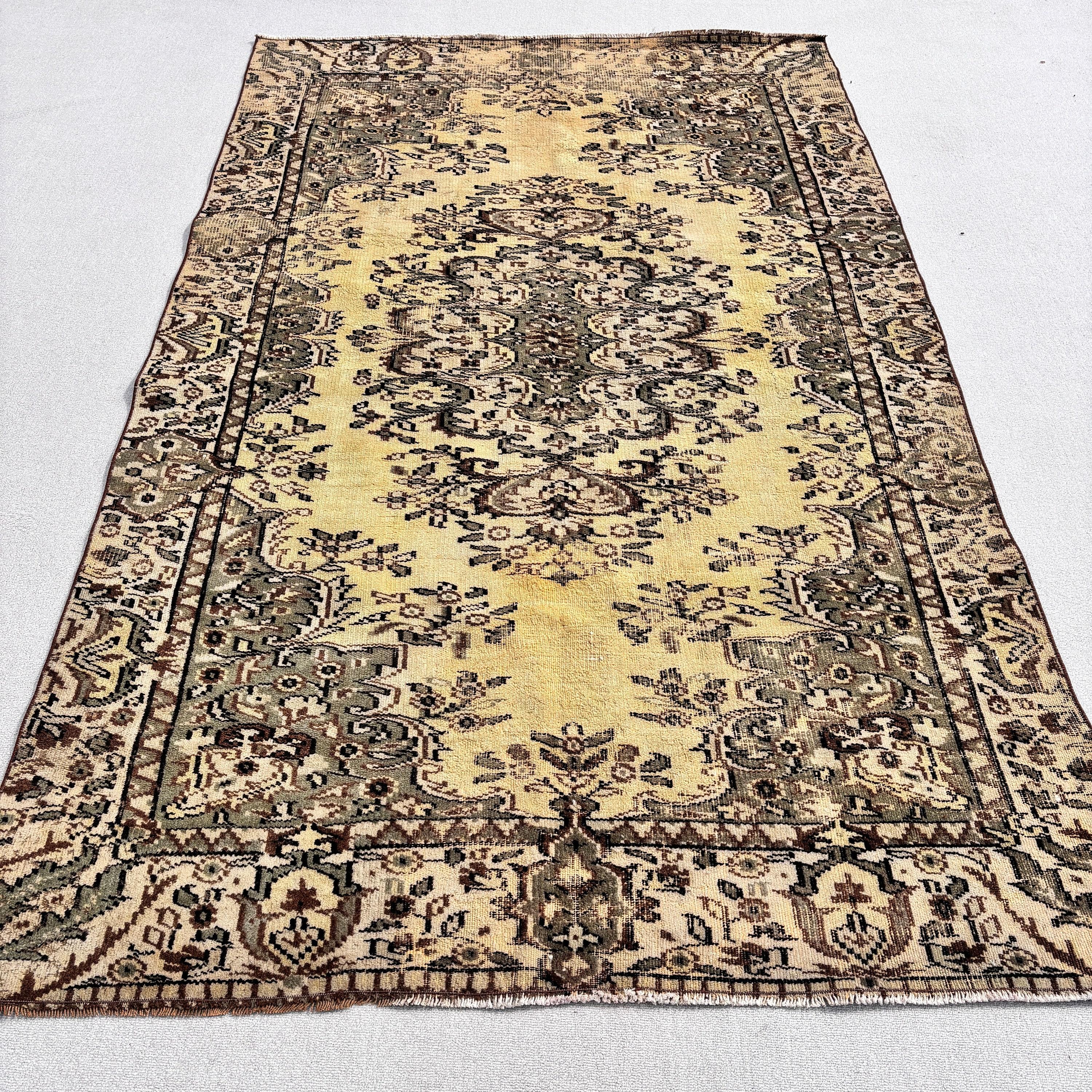 Büyük Oushak Halı, Oryantal Halı, Yeşil 5.3x8.5 ft Büyük Halı, Ofis Halıları, Vintage Halılar, Modern Halılar, Türk Halıları, Yatak Odası Halısı