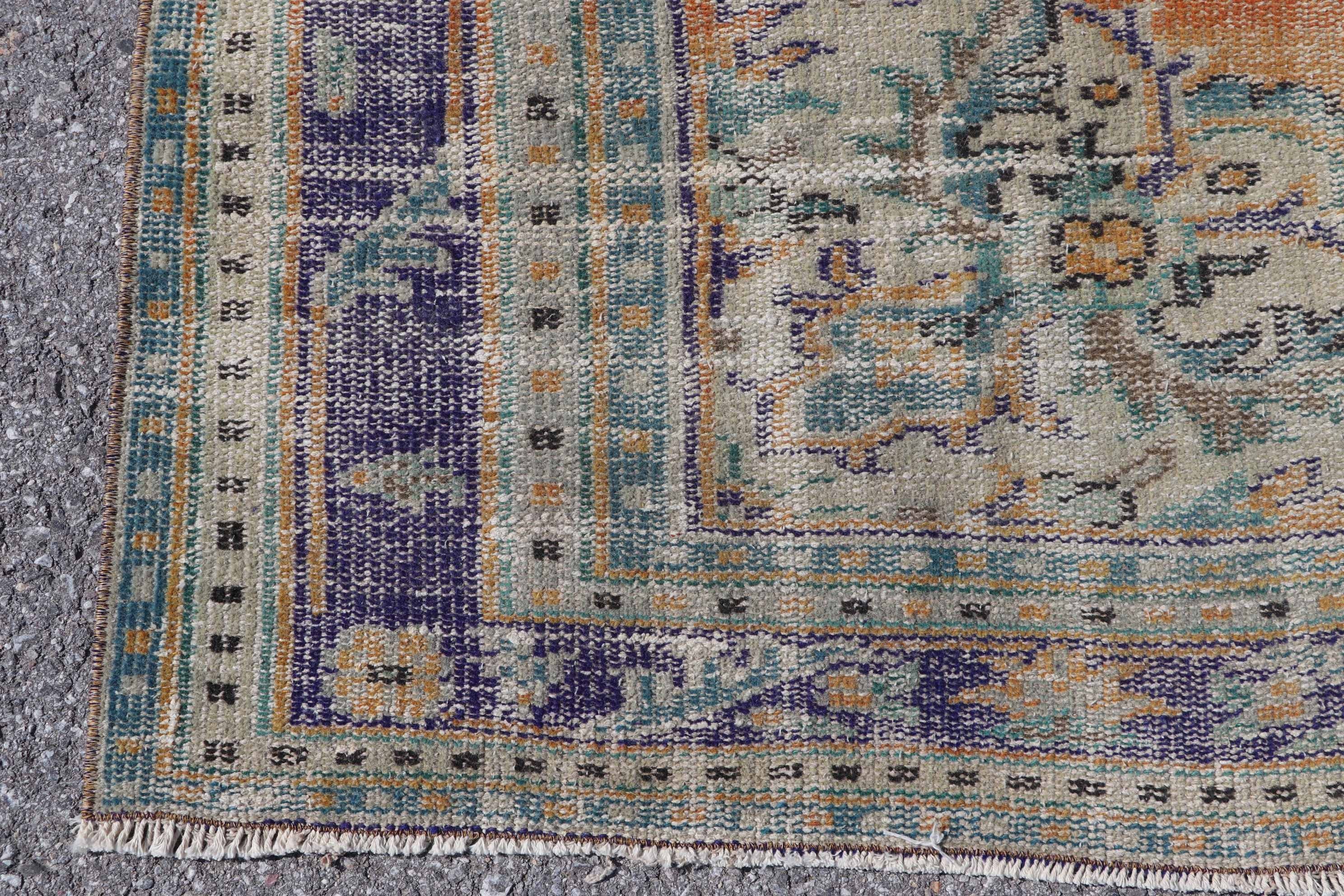 Salon Halıları, Soğuk Halı, 5.9x8.7 ft Büyük Halı, Turuncu Antika Halı, Antika Halı, Oturma Odası Halısı, El Yapımı Halı, Türk Halısı, Vintage Halı