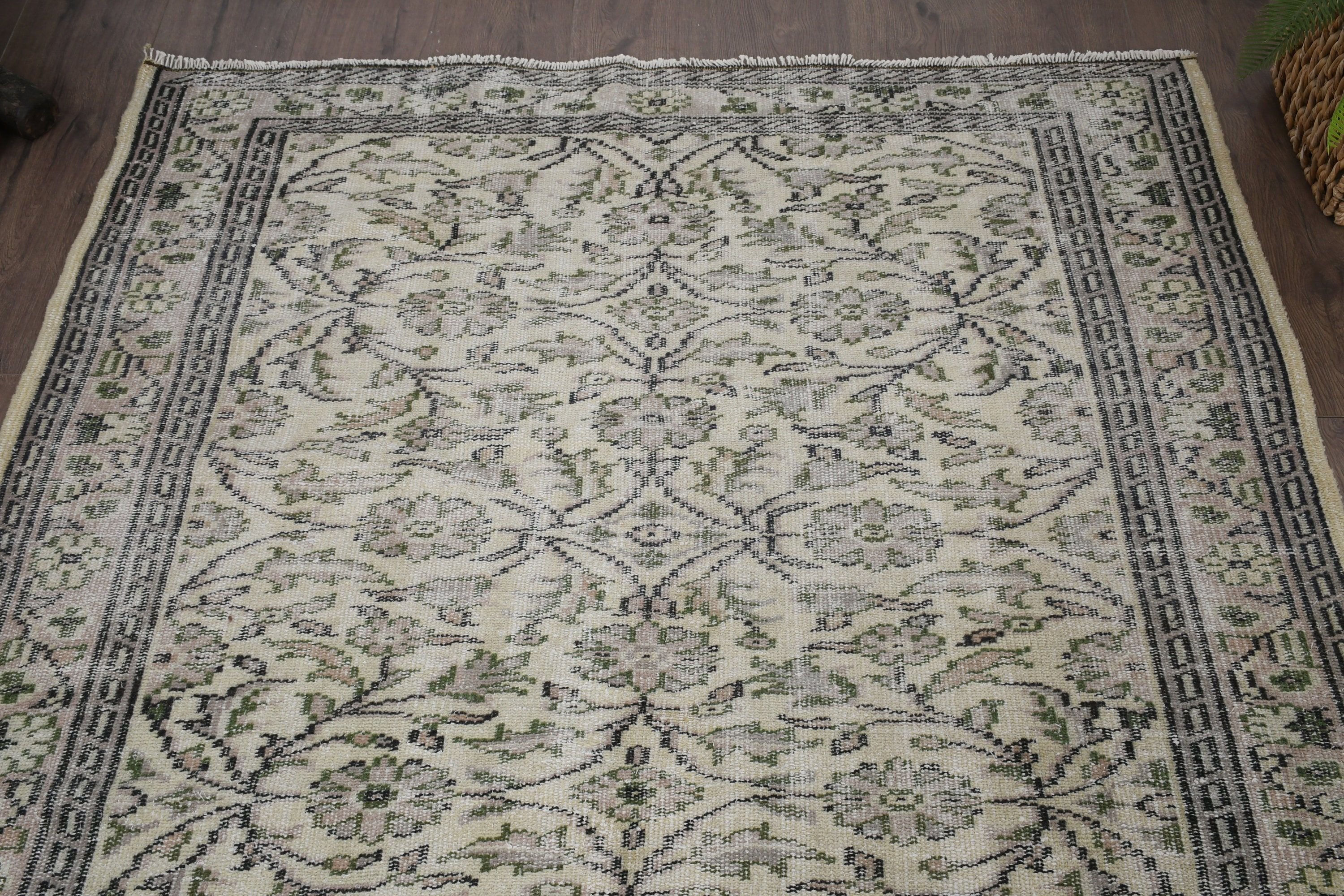 Wool Rugs, Beige Kitchen Rug, 4.6x7.5 ft Area Rug, Bedroom Rug, Rugs for Area, Vintage Rugs, Living Room Rugs, Turkish Rugs, Oushak Rugs