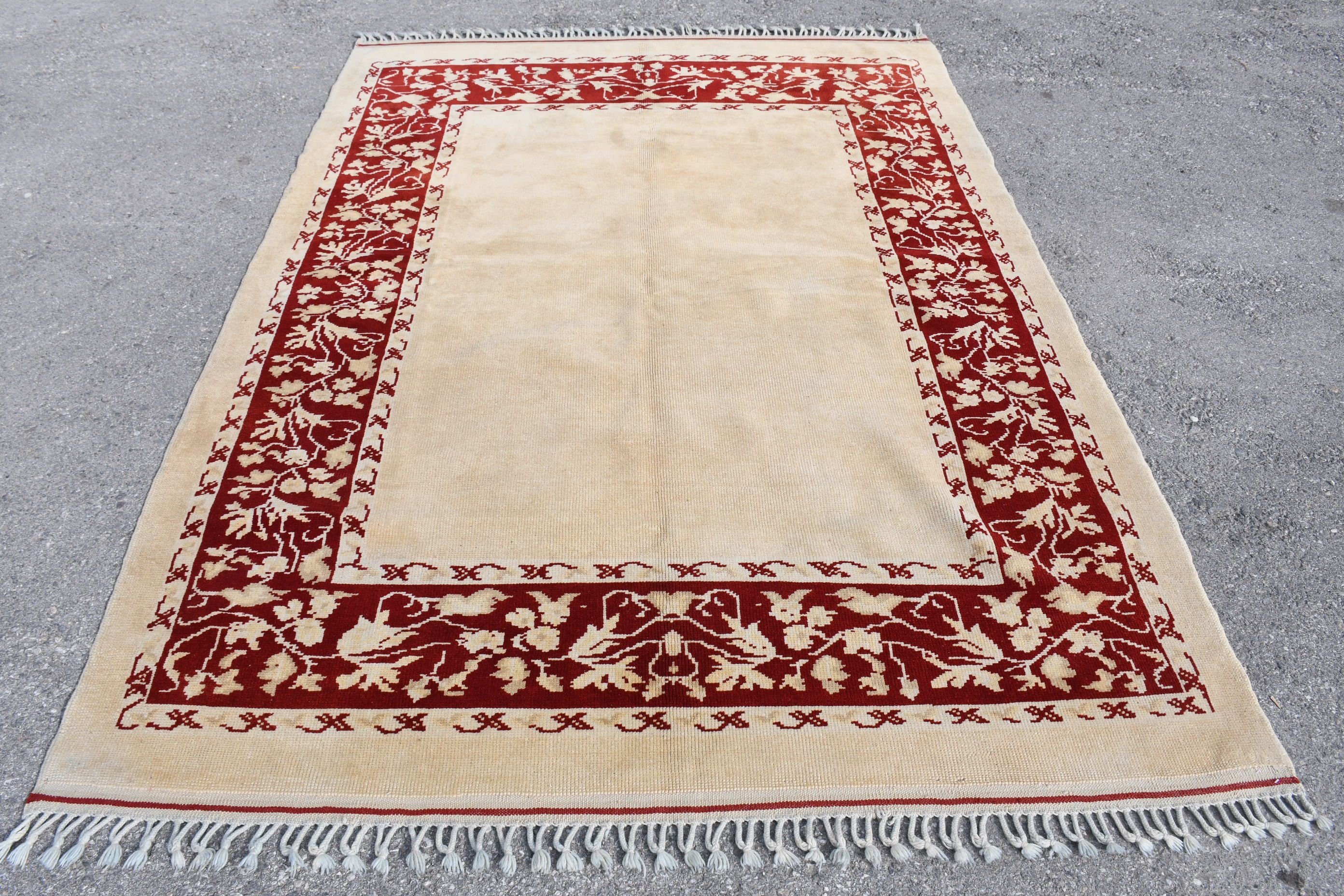 Vintage Halılar, 5.5x7.6 ft Büyük Halılar, Oturma Odası Halıları, Sarı Oryantal Halı, Türk Halıları, Yatak Odası Halıları, Antika Halı, Ev Dekor Halıları