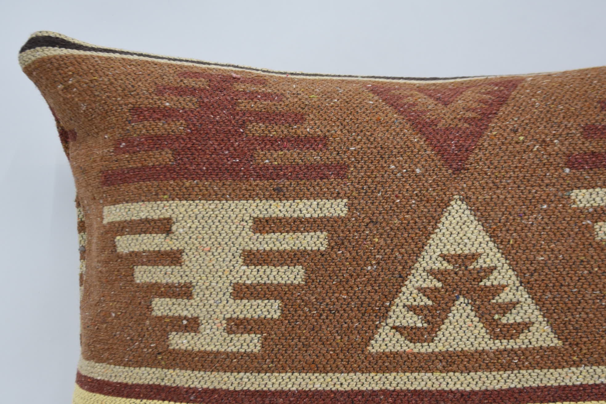 Gift Pillow, 16"x24" Brown Pillow Case, Nautical Throw Cushion Case, Boho Pillow, Muted Cushion Cover, Antique Pillows