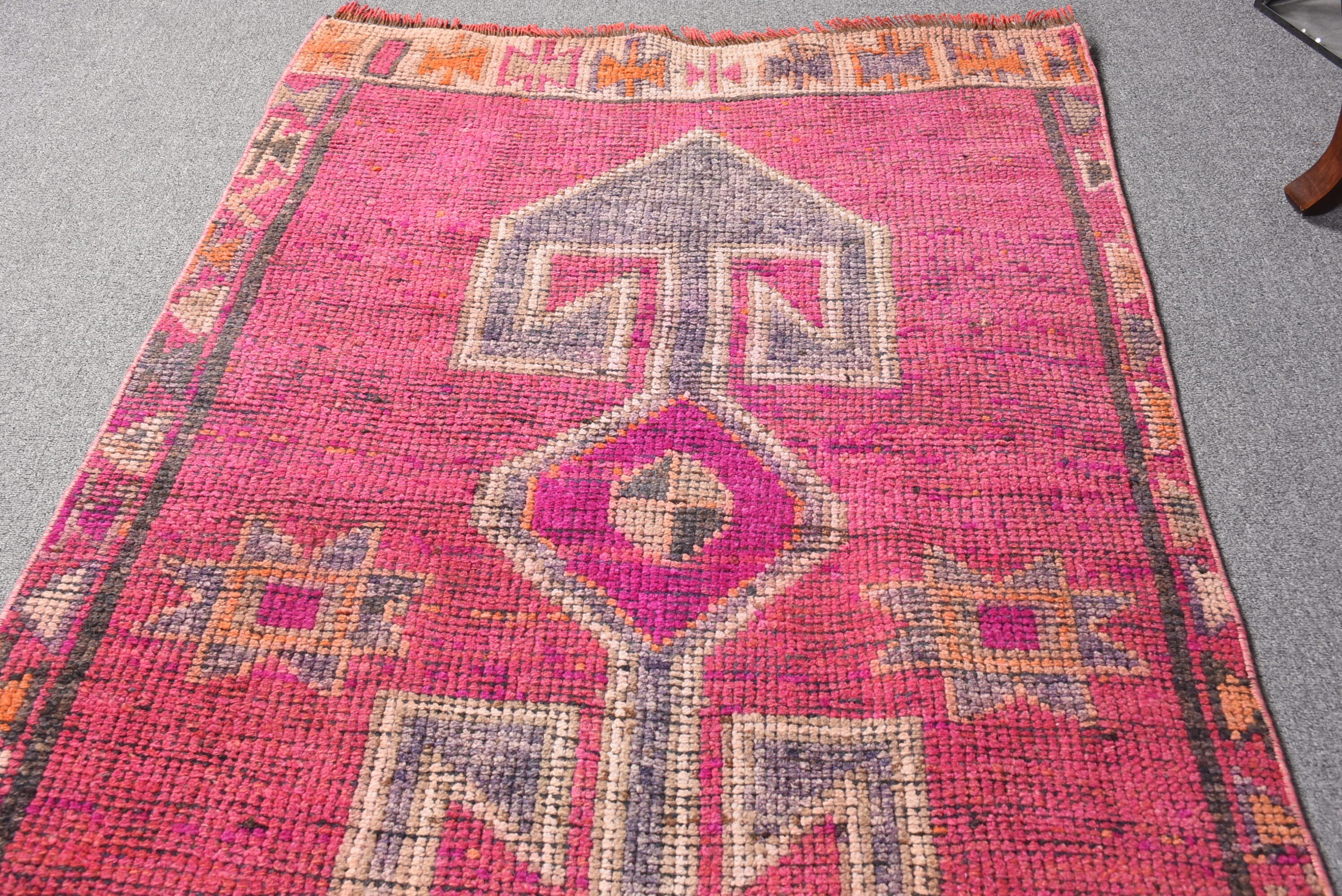 Kitchen Rugs, Stair Rug, 3x10.8 ft Runner Rug, Turkish Rug, Abstract Rugs, Vintage Rugs, Rugs for Corridor, Moroccan Rug, Pink Bedroom Rug