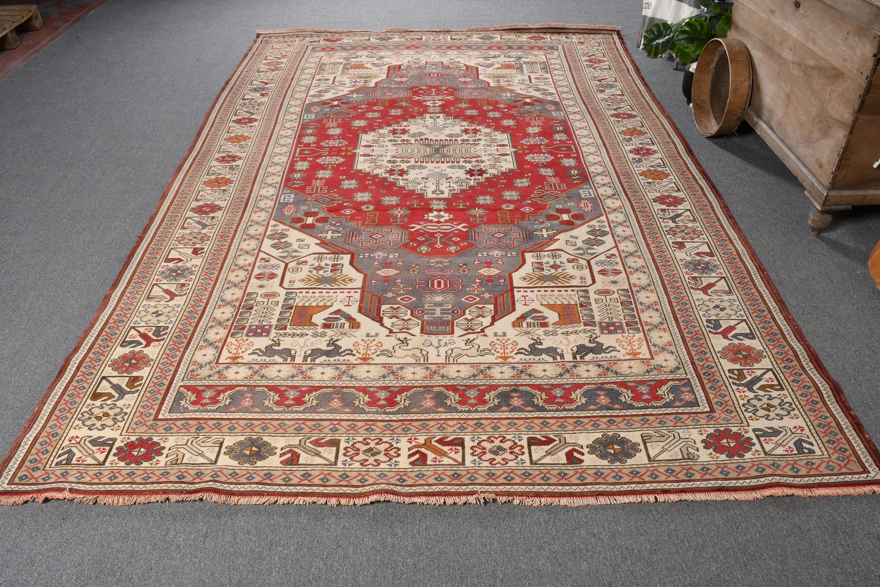 Vintage Halı, Göçebe Halıları, Salon Halıları, 6.6x10.2 ft Büyük Halı, Bej Fas Halısı, Türk Halıları, Yatak Odası Halısı, Oryantal Halı, Mutfak Halıları