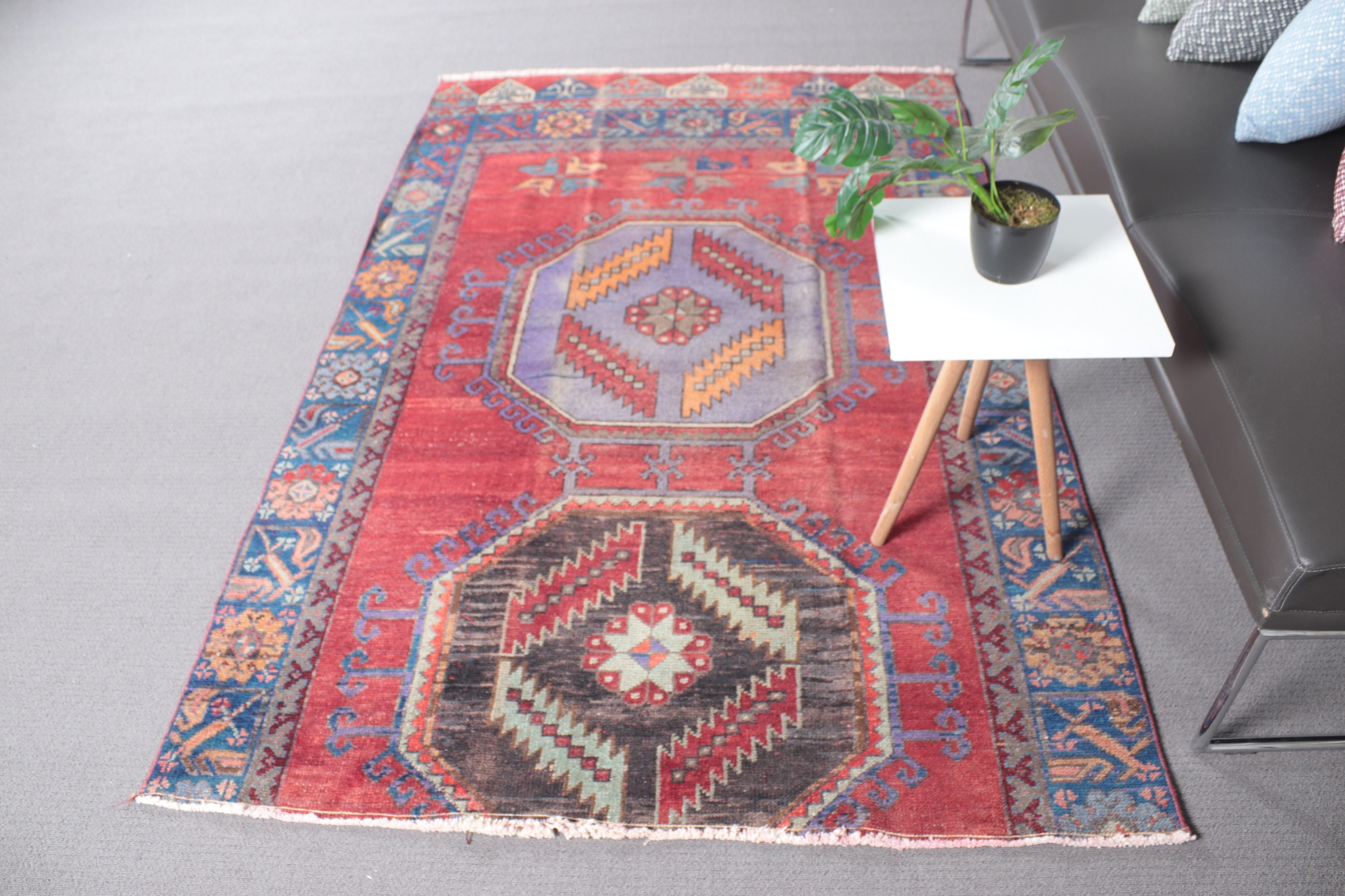 Boho Area Rug, Vintage Rugs, Turkey Rug, Dining Room Rugs, Moroccan Rug, Turkish Rugs, 4.4x6.7 ft Area Rugs, Red Antique Rug, Luxury Rugs