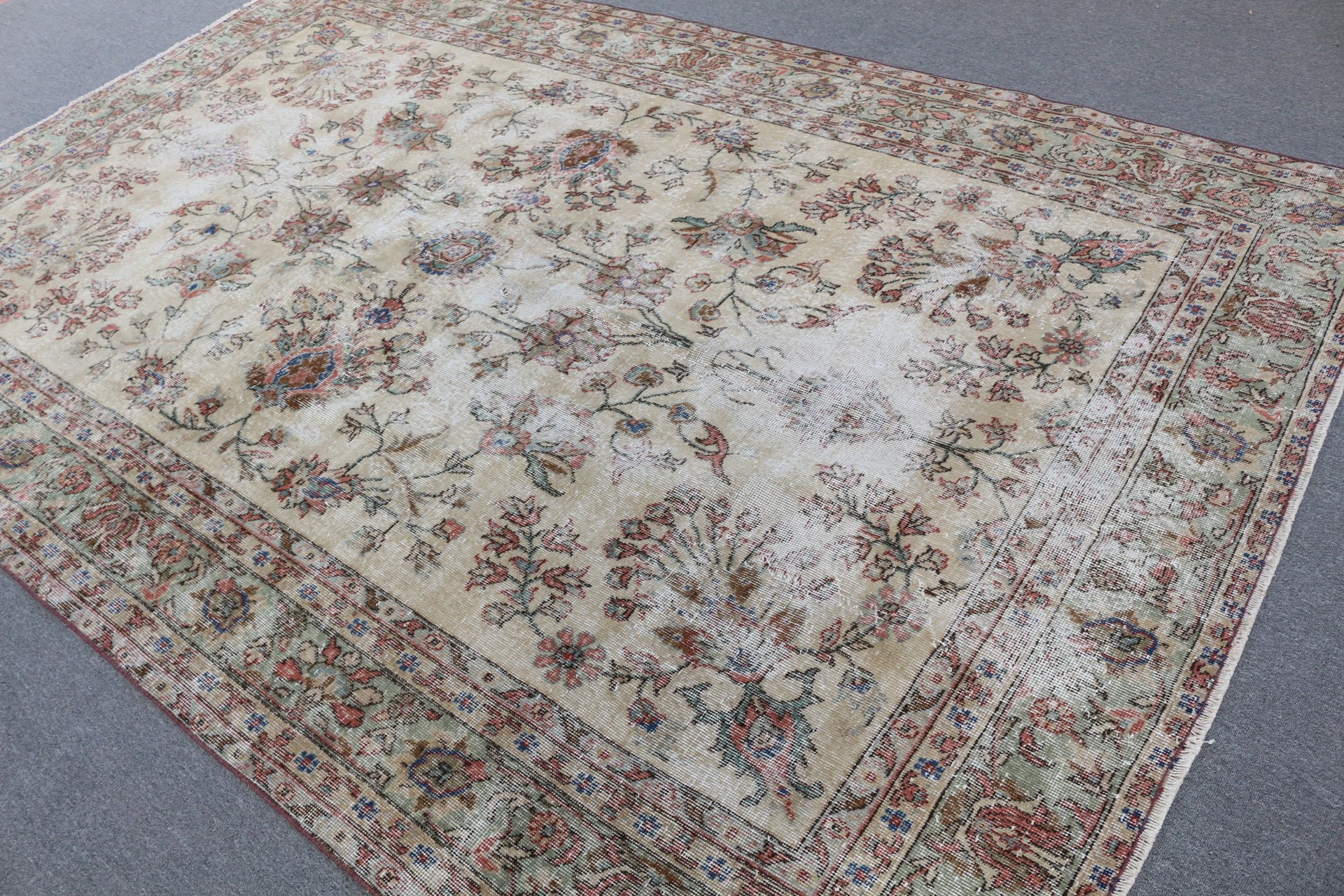 Aztec Rug, 6.9x10.4 ft Oversize Rugs, Vintage Rug, Dining Room Rug, Beige Anatolian Rugs, Turkish Rug, Floor Rugs, Salon Rugs, Bedroom Rugs