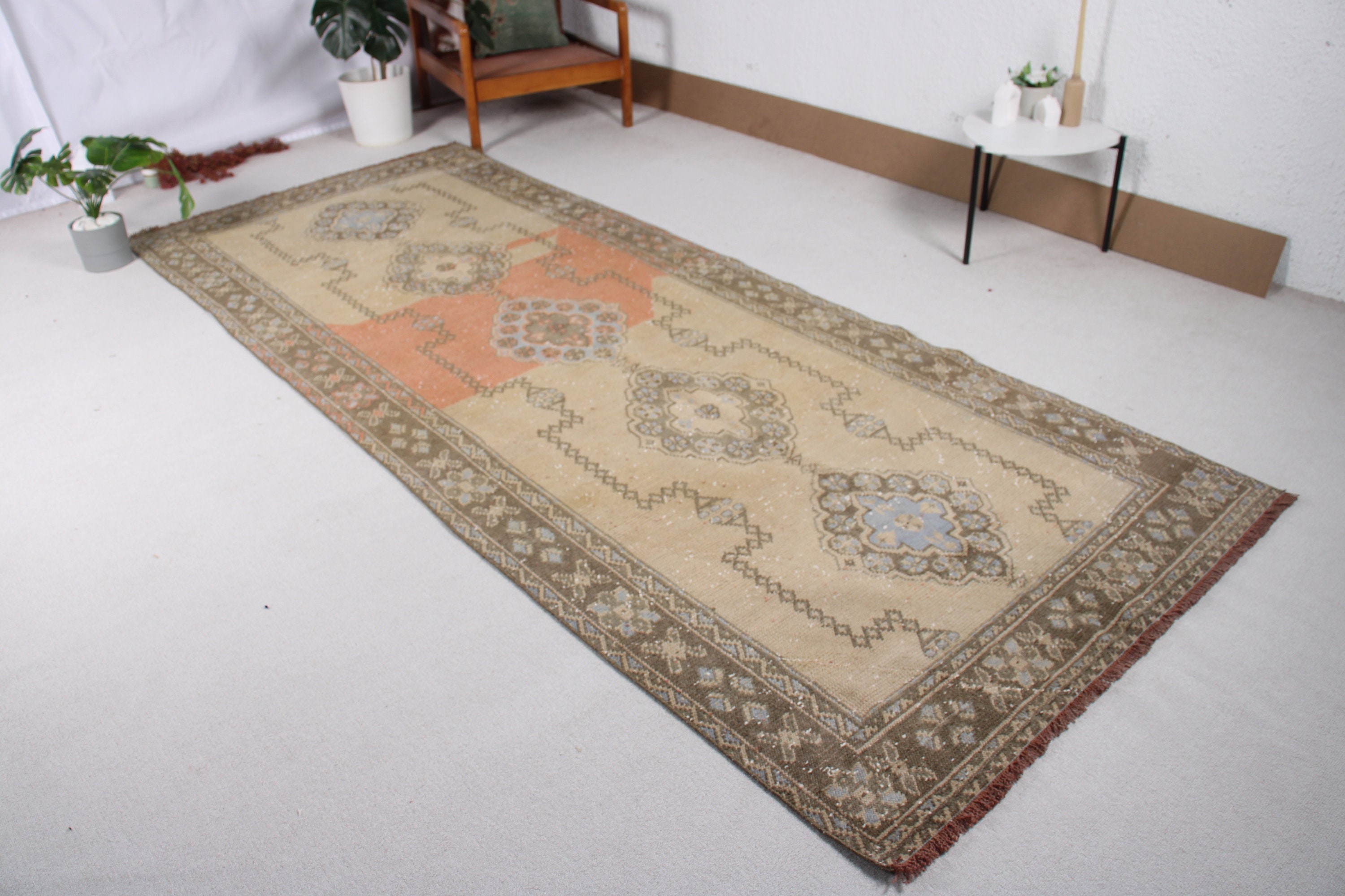 Anadolu Halısı, Vintage Halı, Yeşil Mutfak Halıları, Türk Halısı, 4.3x10.6 ft Büyük Halılar, Büyük Vintage Halı, Yatak Odası Halıları, Antika Halılar