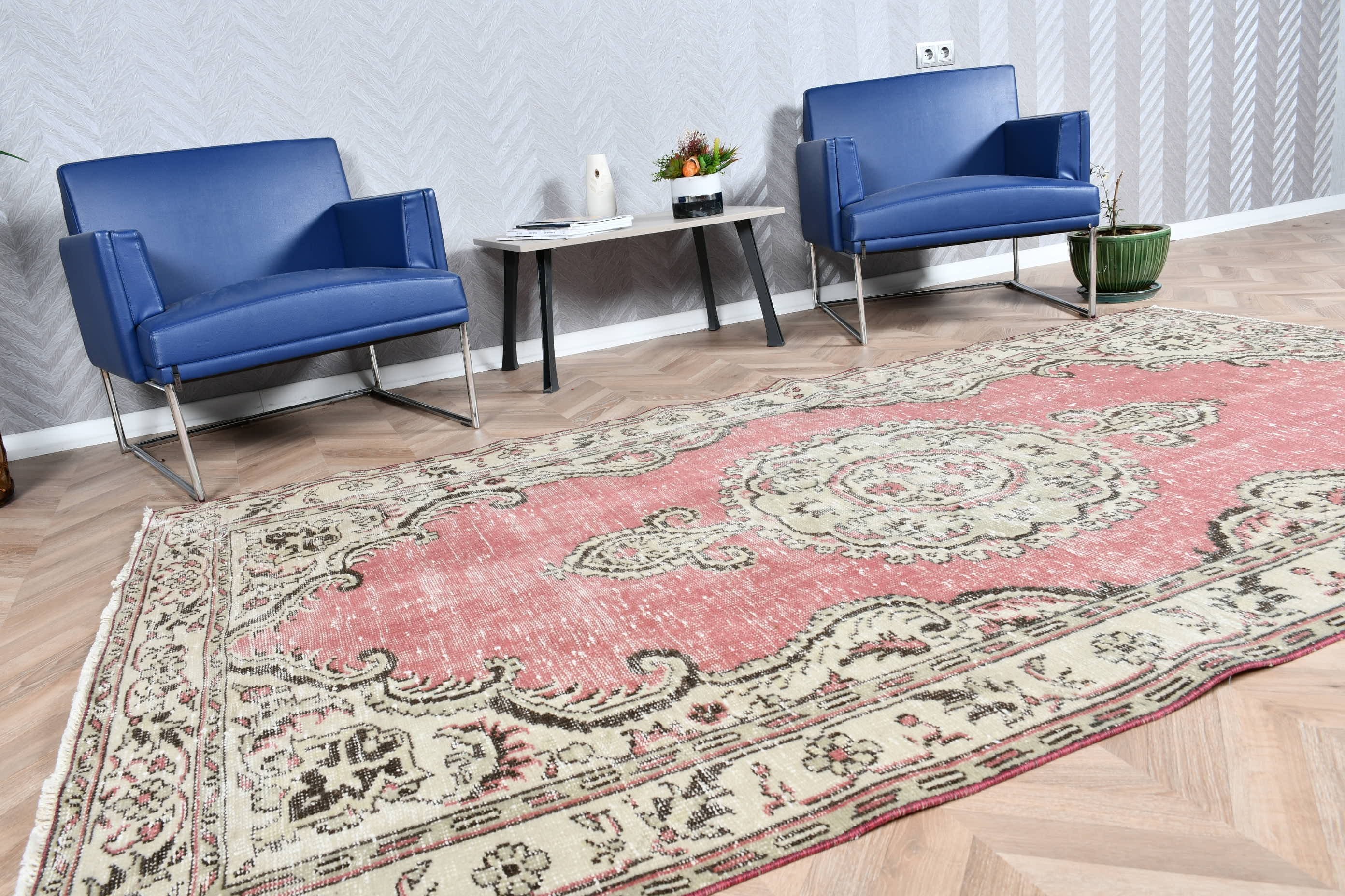 Salon Rugs, Living Room Rug, Turkish Rugs, 5.1x9 ft Large Rug, Hand Knotted Rugs, Anatolian Rug, Red Bedroom Rug, Vintage Rugs, Cool Rug