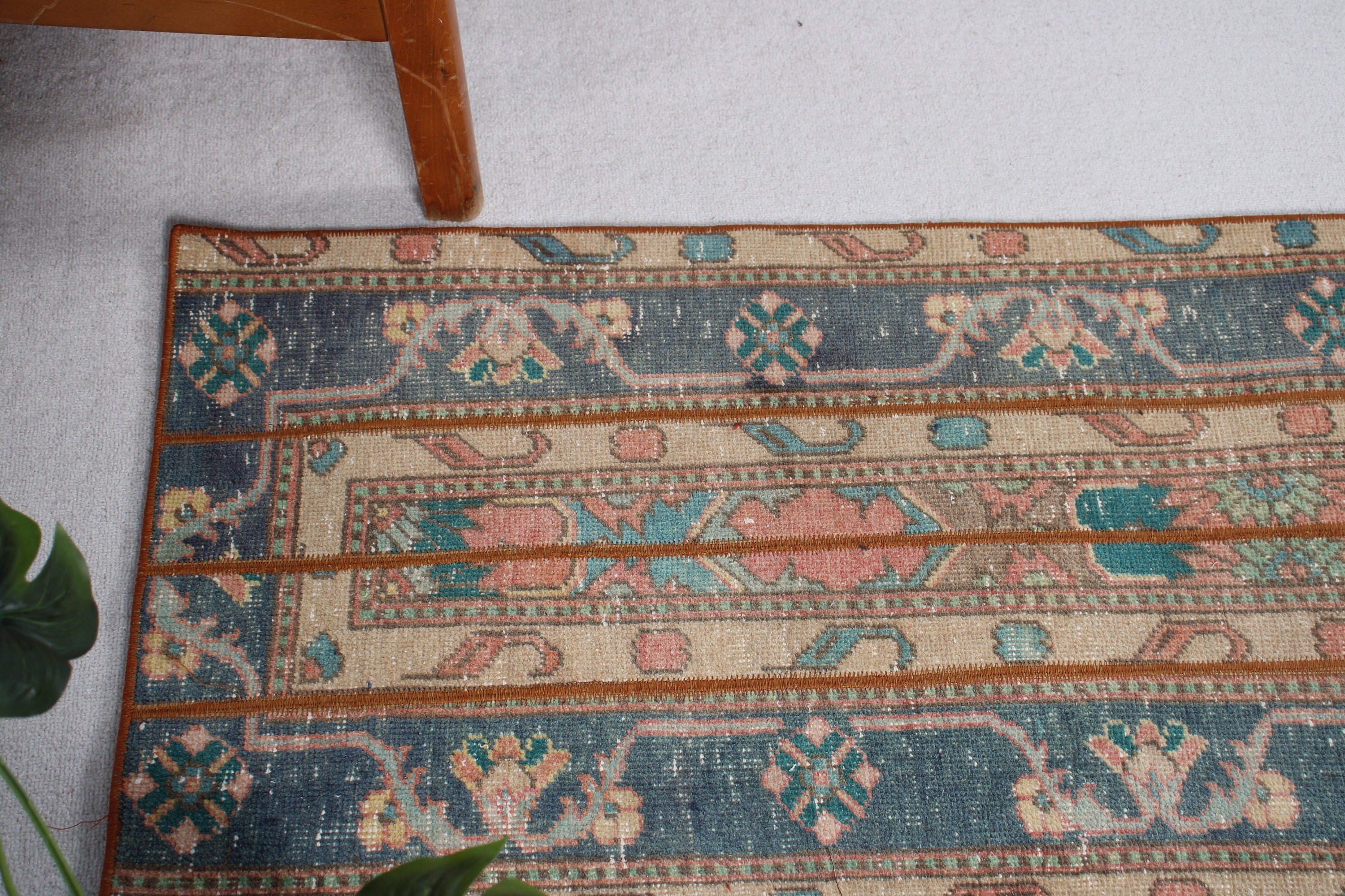 Bohem Halı, El Dokuma Halı, Lüks Halı, Mutfak Halısı, Mavi Oryantal Halılar, Vintage Halılar, Türk Halısı, Küçük Boho Halıları, 1.8x4.9 ft Küçük Halı