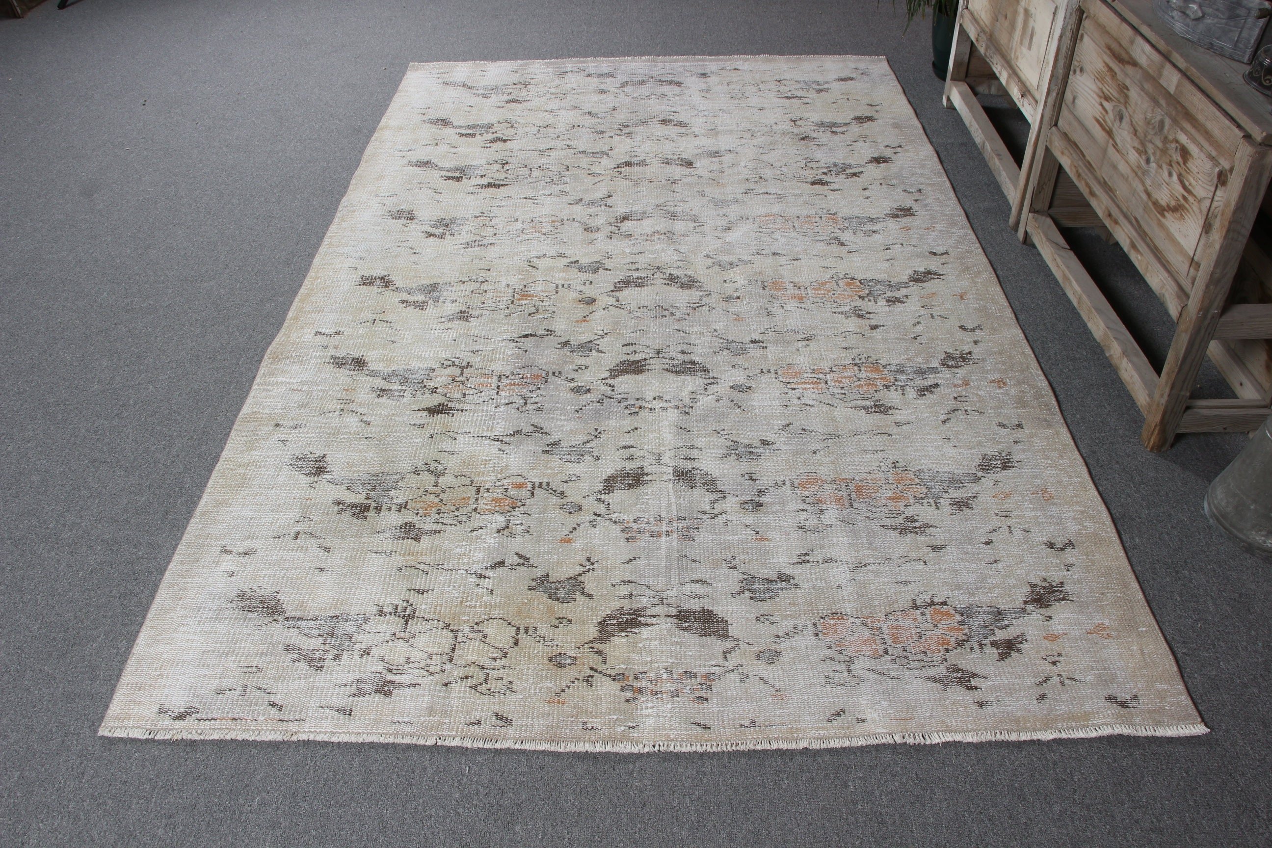 Large Boho Rugs, Large Vintage Rugs, Boho Rug, Beige Neutral Rugs, Oriental Rug, 5.2x8.3 ft Large Rugs, Vintage Rugs, Turkish Rugs