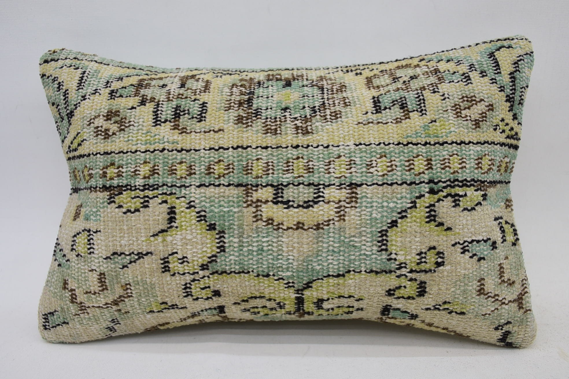 Antique Pillows, Handmade Kilim Cushion, 12"x20" Beige Cushion Cover, Kilim Pillow, Seat Cushion, Authentic Pillow Cover