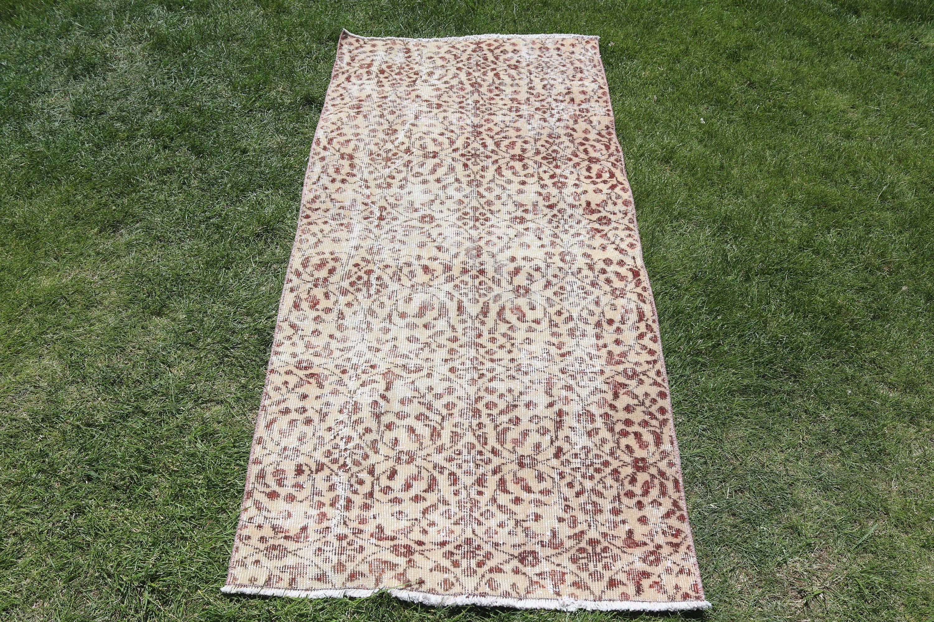 Rugs for Car Mat, Neutral Rug, Antique Rug, Bathroom Rugs, Vintage Rugs, Beige Wool Rugs, Car Mat Rug, Turkish Rug, 2.6x5.5 ft Small Rugs