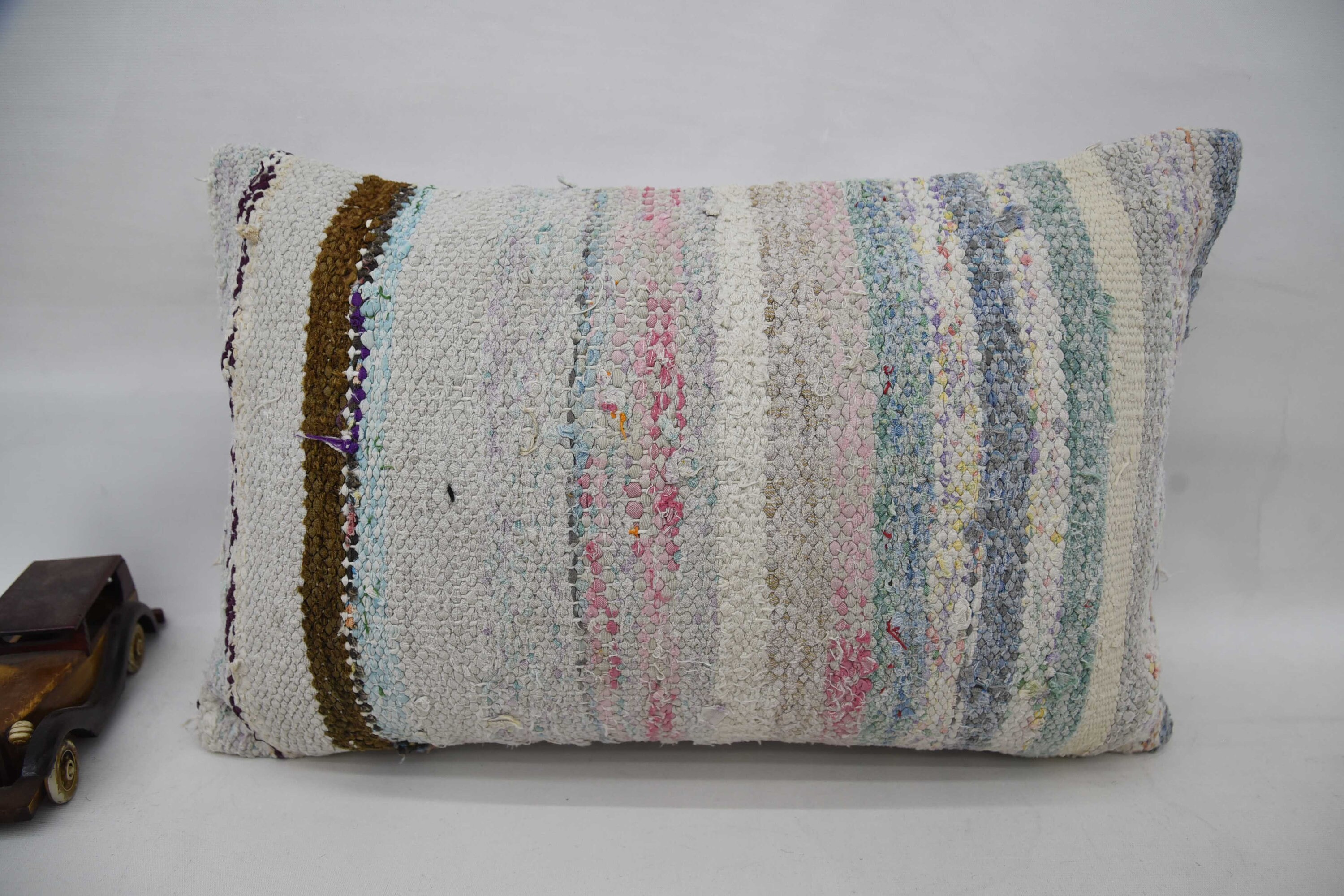 Turkish Corner Pillow Case, 16"x24" Blue Cushion Cover, Couch Pillow, Turkish Pillow, Gift Pillow, Turkish Kilim Pillow