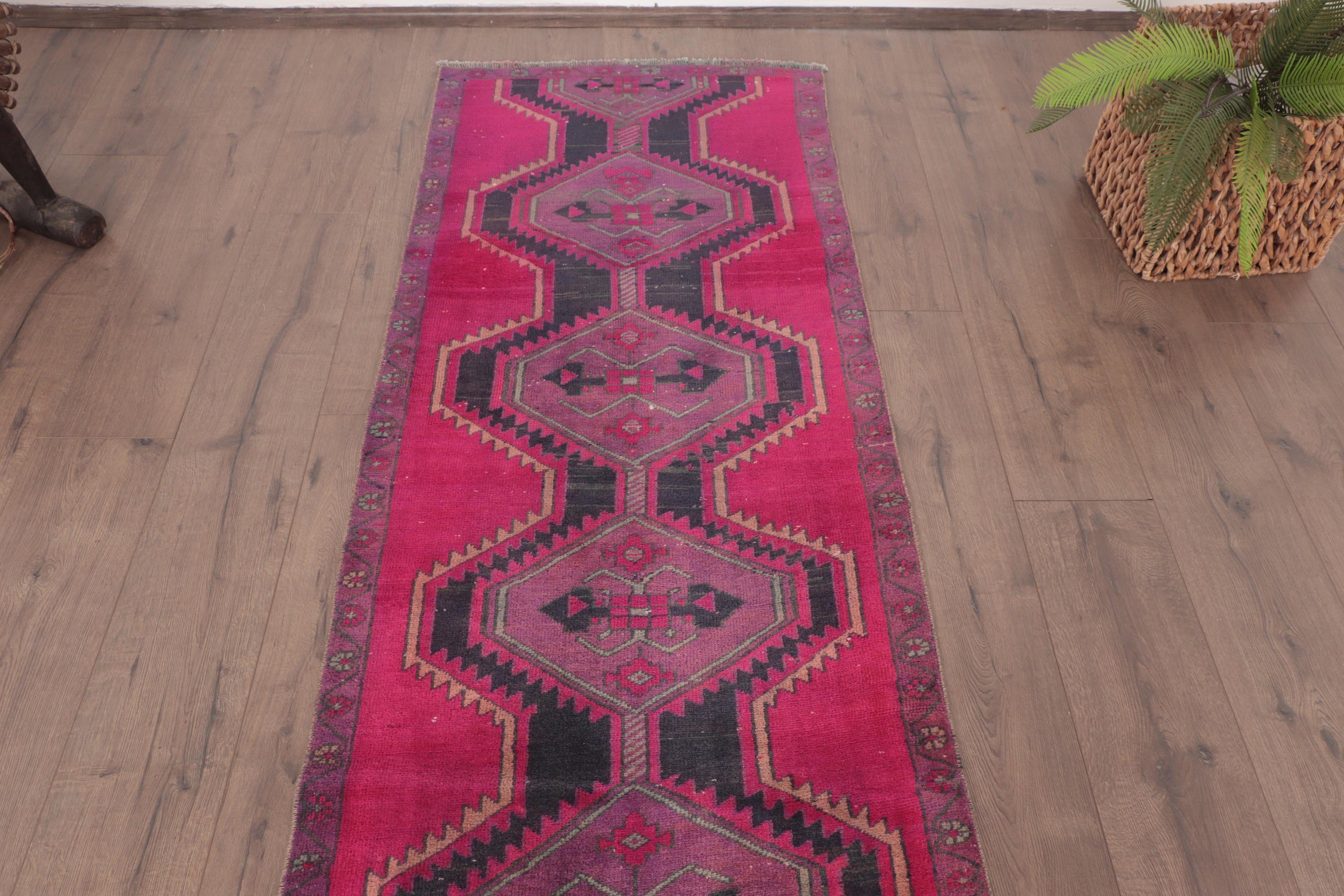 Kitchen Rug, Corridor Rug, Pink Antique Rug, Stair Rug, Flatweave Rug, Tribal Rugs, Vintage Rugs, Turkish Rugs, 2.3x11.8 ft Runner Rugs