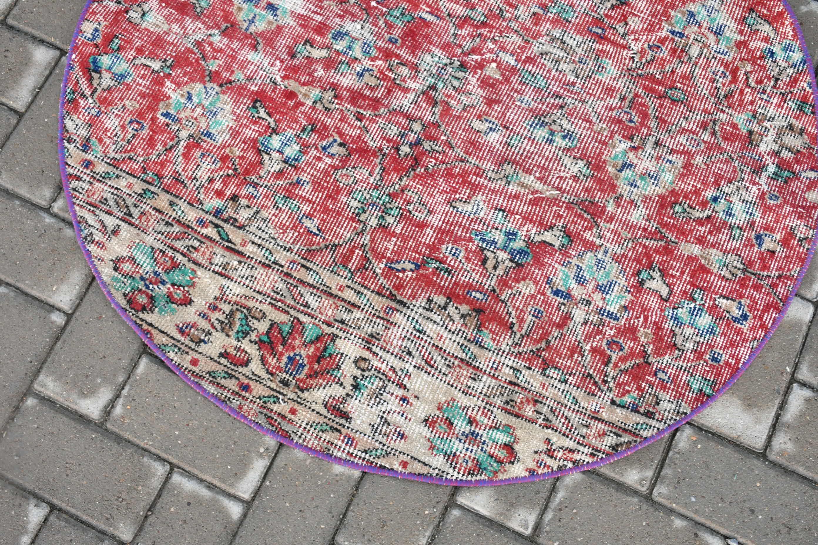 Kırmızı Yün Halılar, Yatak Odası Halıları, 3,2x3,2 ft Küçük Halılar, Vintage Halılar, Oryantal Halı, Mutfak Halıları, Çocuk Halıları, Antika Halı, Türk Halısı