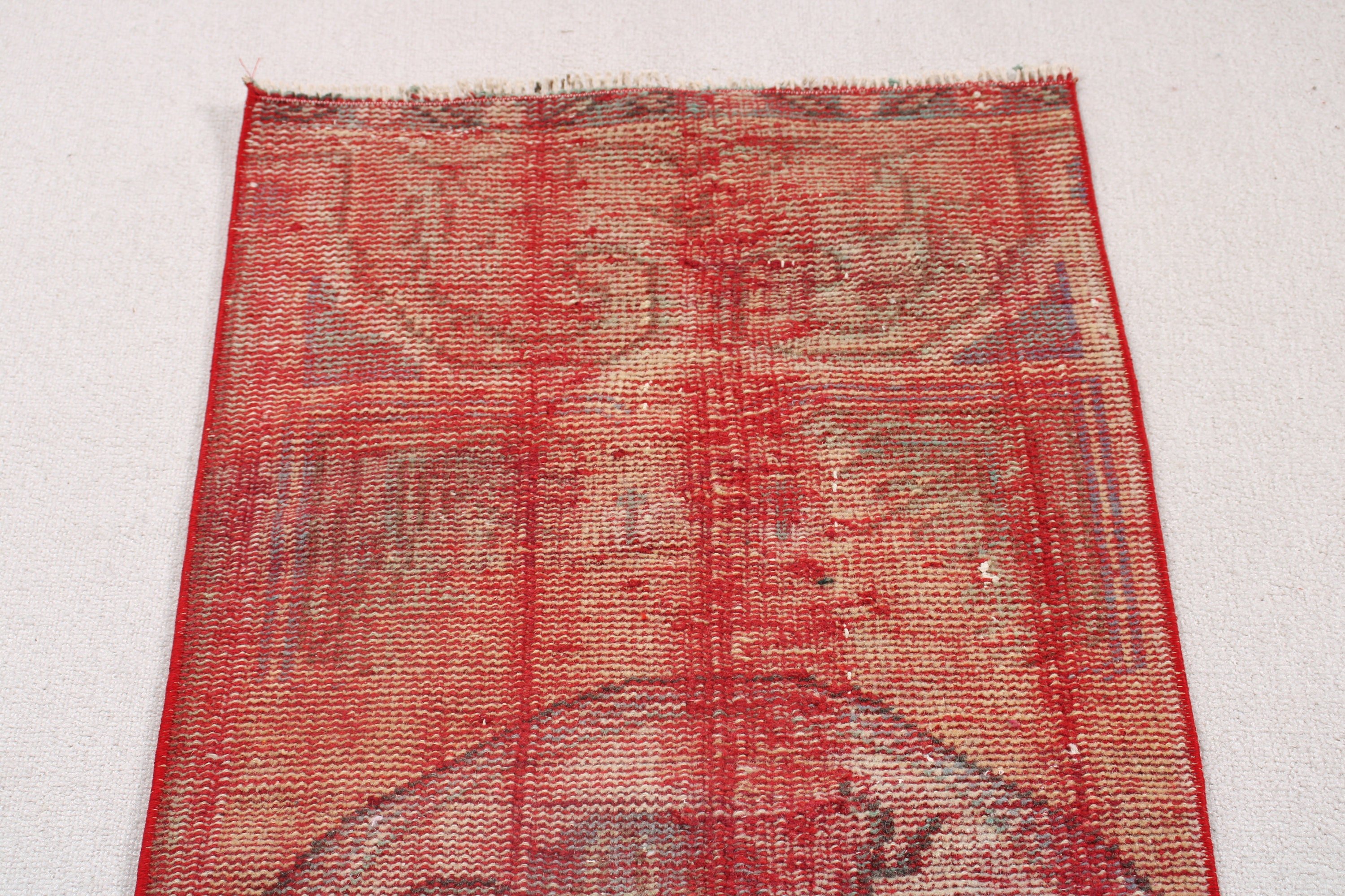 Moroccan Rug, 1.8x4.3 ft Small Rug, Red Antique Rug, Floor Rugs, Small Area Rugs, Tribal Rugs, Turkish Rugs, Car Mat Rug, Vintage Rugs