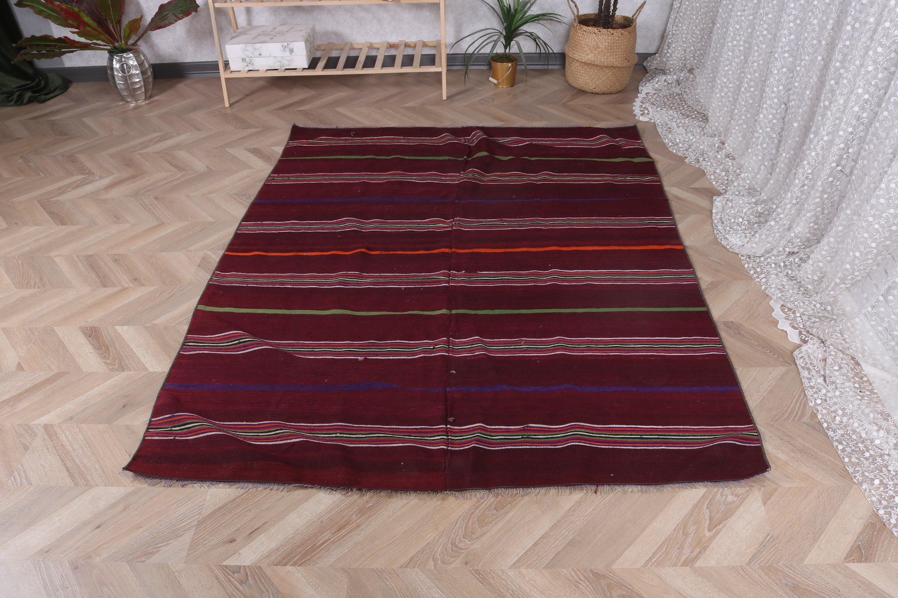 Vintage Halı, Yatak Odası Halıları, Çocuk Halıları, Ev Dekorasyonu Halıları, 4.8x6.1 ft Alan Halısı, Kırmızı Lüks Halılar, Türk Halısı, Antika Halılar, Yer Halısı